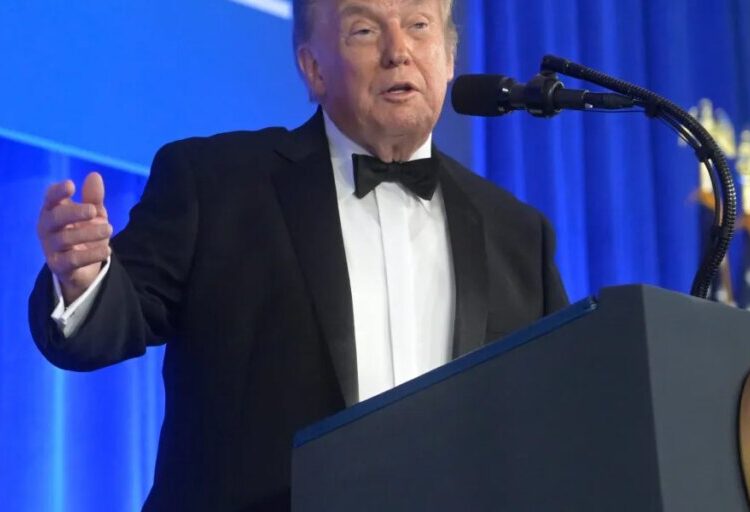 Trump gives rambling, insult-filled remarks at correspondents’ dinner and even turns against his own speechwriters. ‘Am I supposed to be a comedian?’