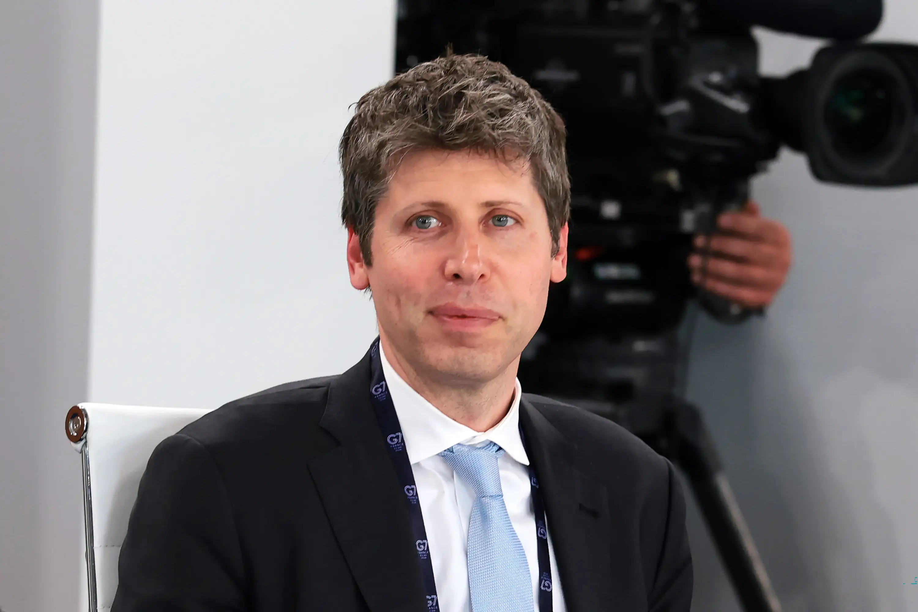 CEO of OpenAI Sam Altman attends a working lunch with G7 leaders, G7 outreach partners, and global tech CEOs on innovation and AI.