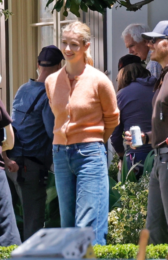 Apple Martin smiling on the set of 