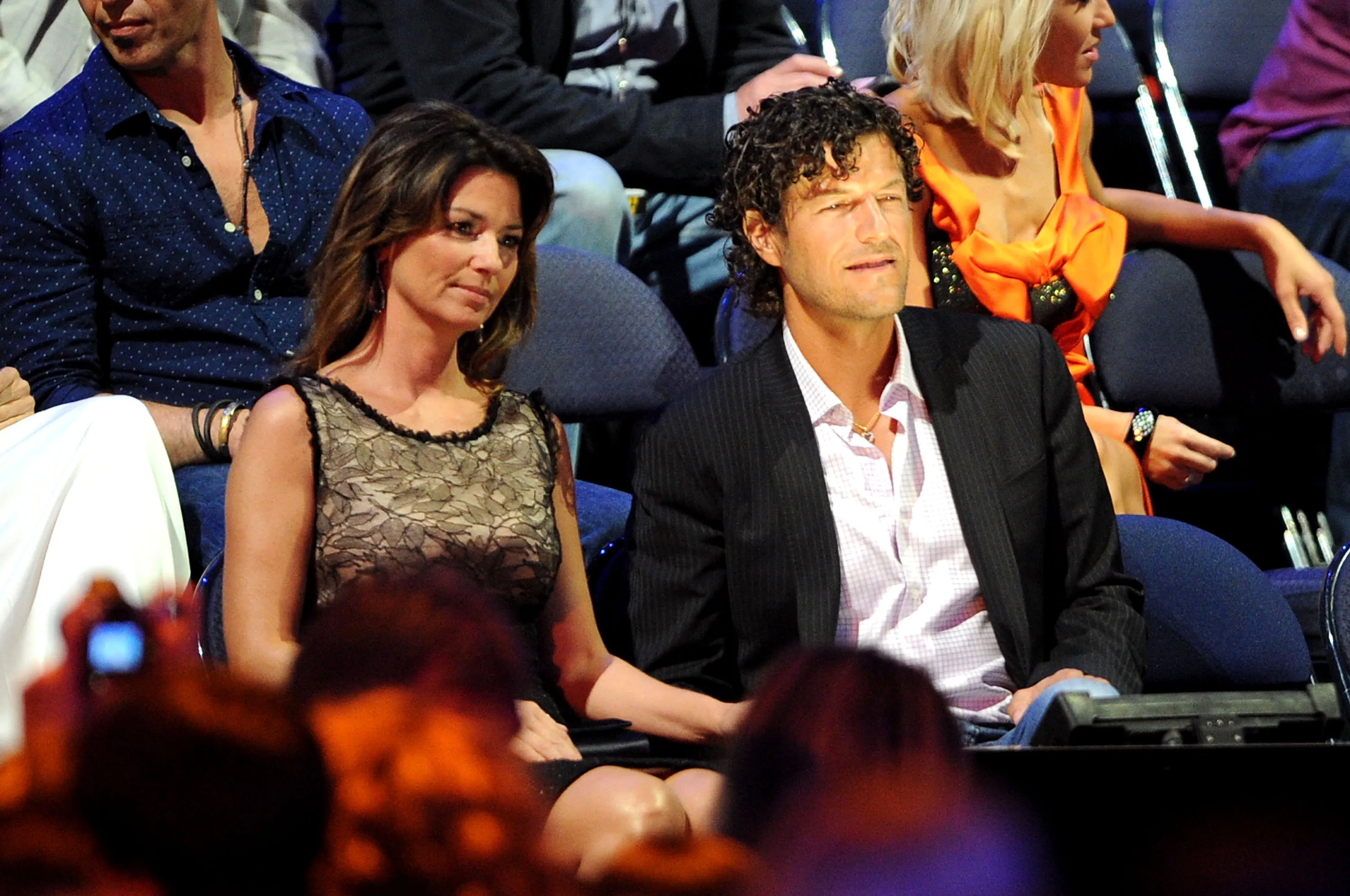  Singer Shania Twain and triathlete Frederic Thiebaud attend the 2011 CMT Music Awards at the Bridgestone Arena on June 8, 2011 in Nashville, Tennessee. 