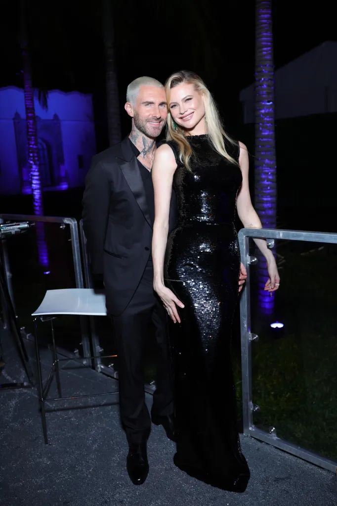 Adam Levine and Behati Prinsloo at the 2023 Vanity Fair Oscar Party.