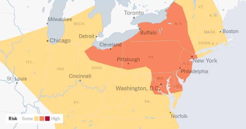 Thunderstorms Bring Threat of Strong Winds to Northeast