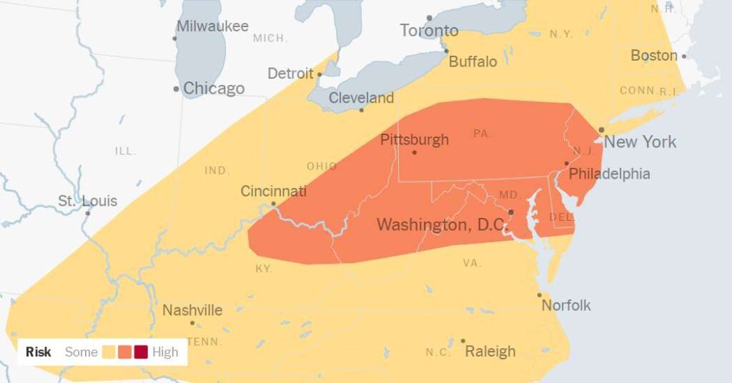 Millions Across the Northeast Face Heavy Rain and Powerful Winds on Tuesday