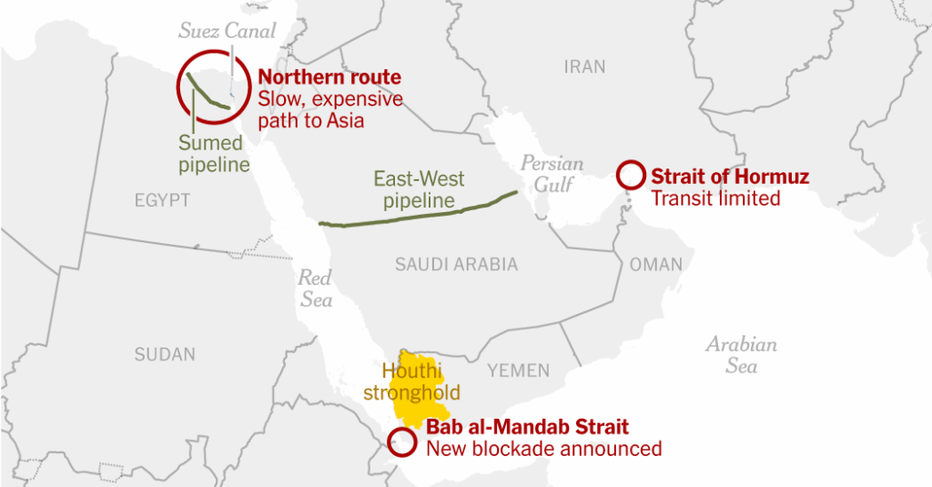 See How Houthis Put the Red Sea at Risk as an Alternative Oil Route