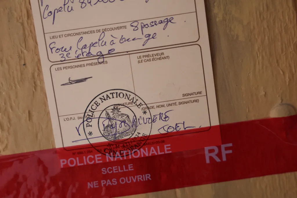 French police seals and red 