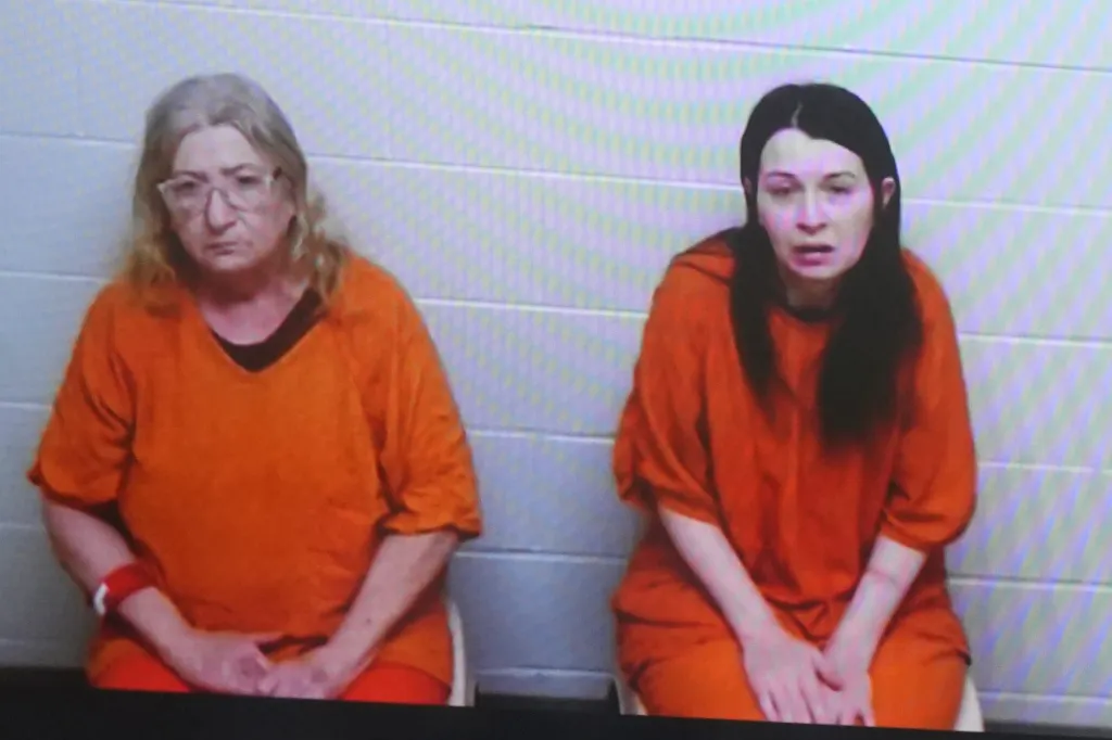Christina Siders and Elizabeth Siders appear via Zoom in the Vinton County Court of Common Pleas in McArthur.