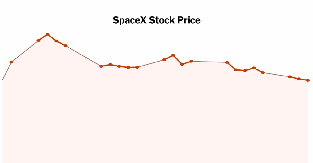 SpaceX Falls Below I.P.O. Price of $135