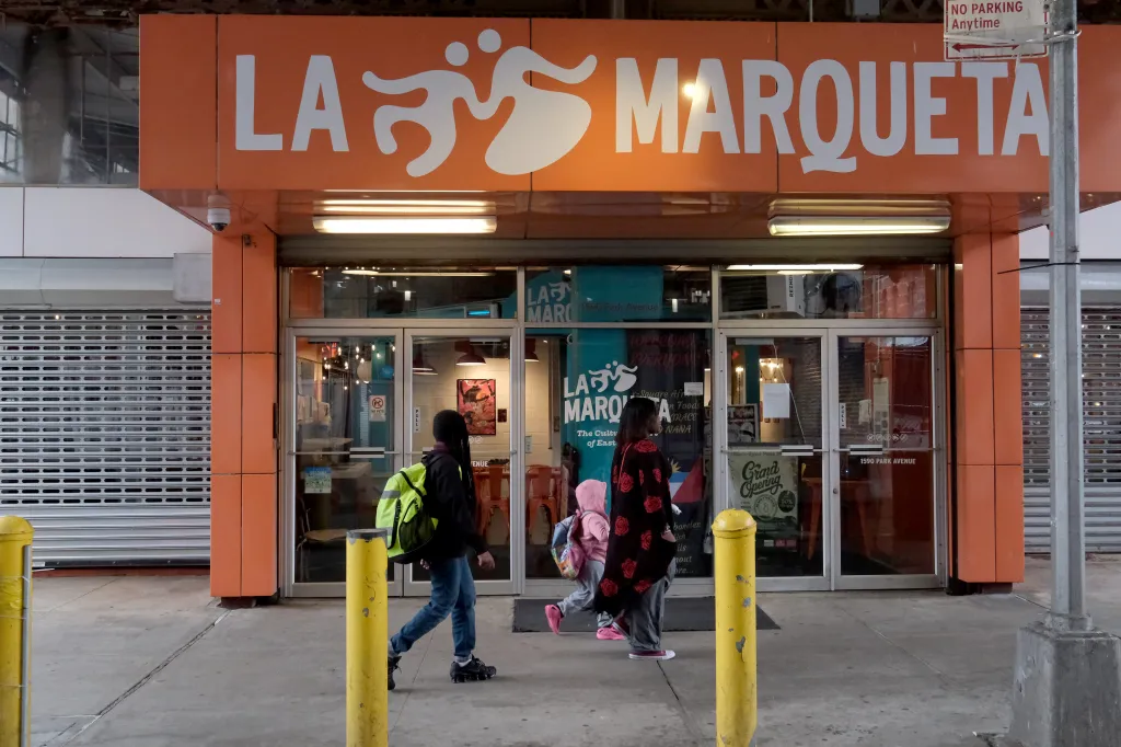 The entrance to La Marqueta market.