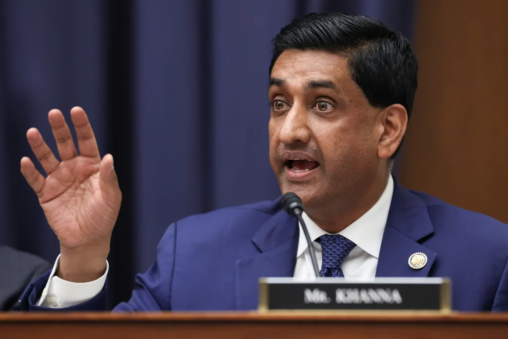 Ro Khanna speaking and gesturing during a House Budget Request Meeting.