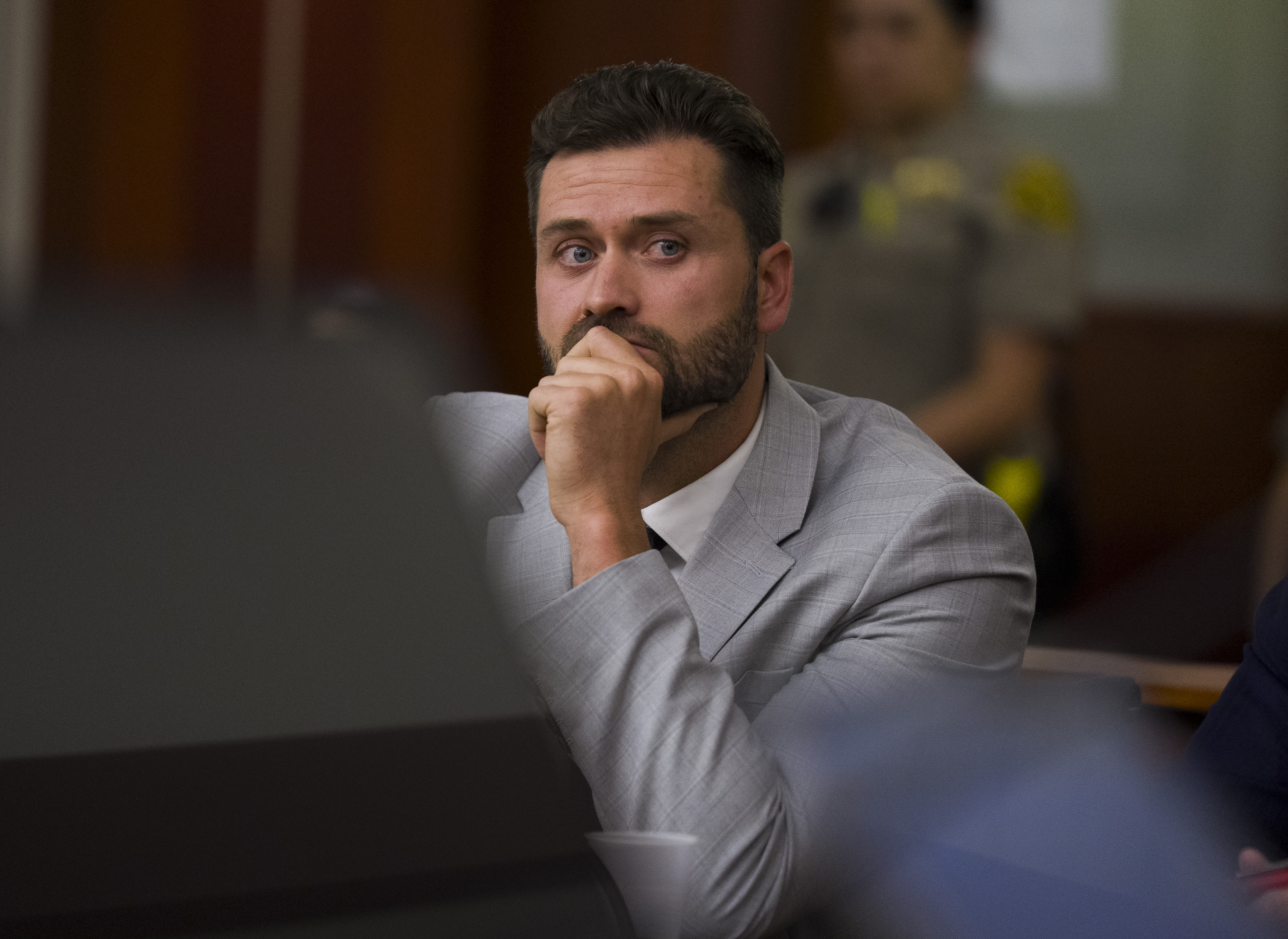 Dakota Mortensen at a protective order hearing.