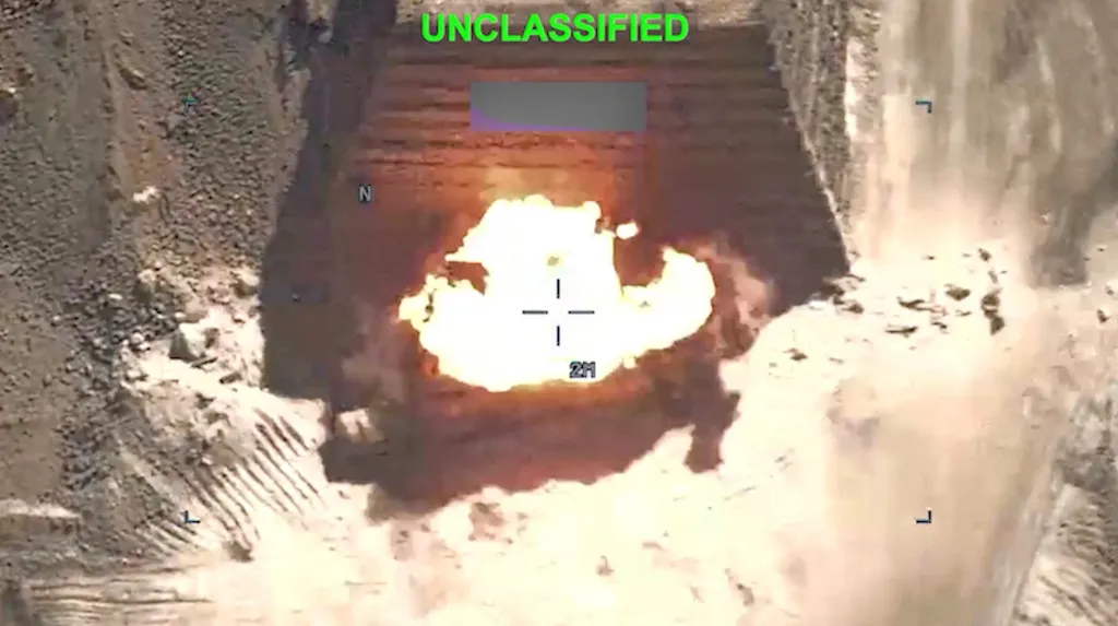 An explosion shown from an aerial view with 