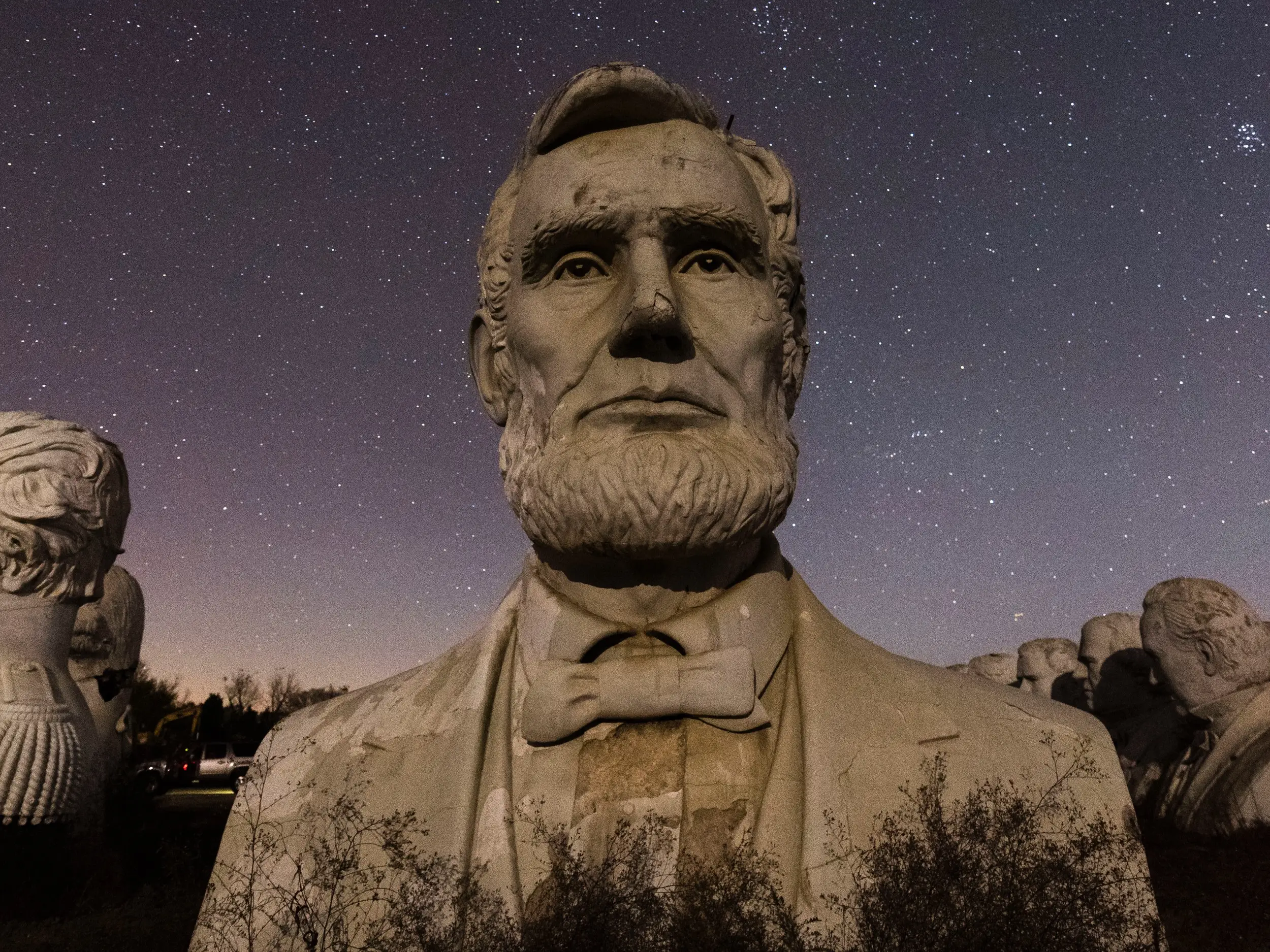 Abraham Lincoln at night.