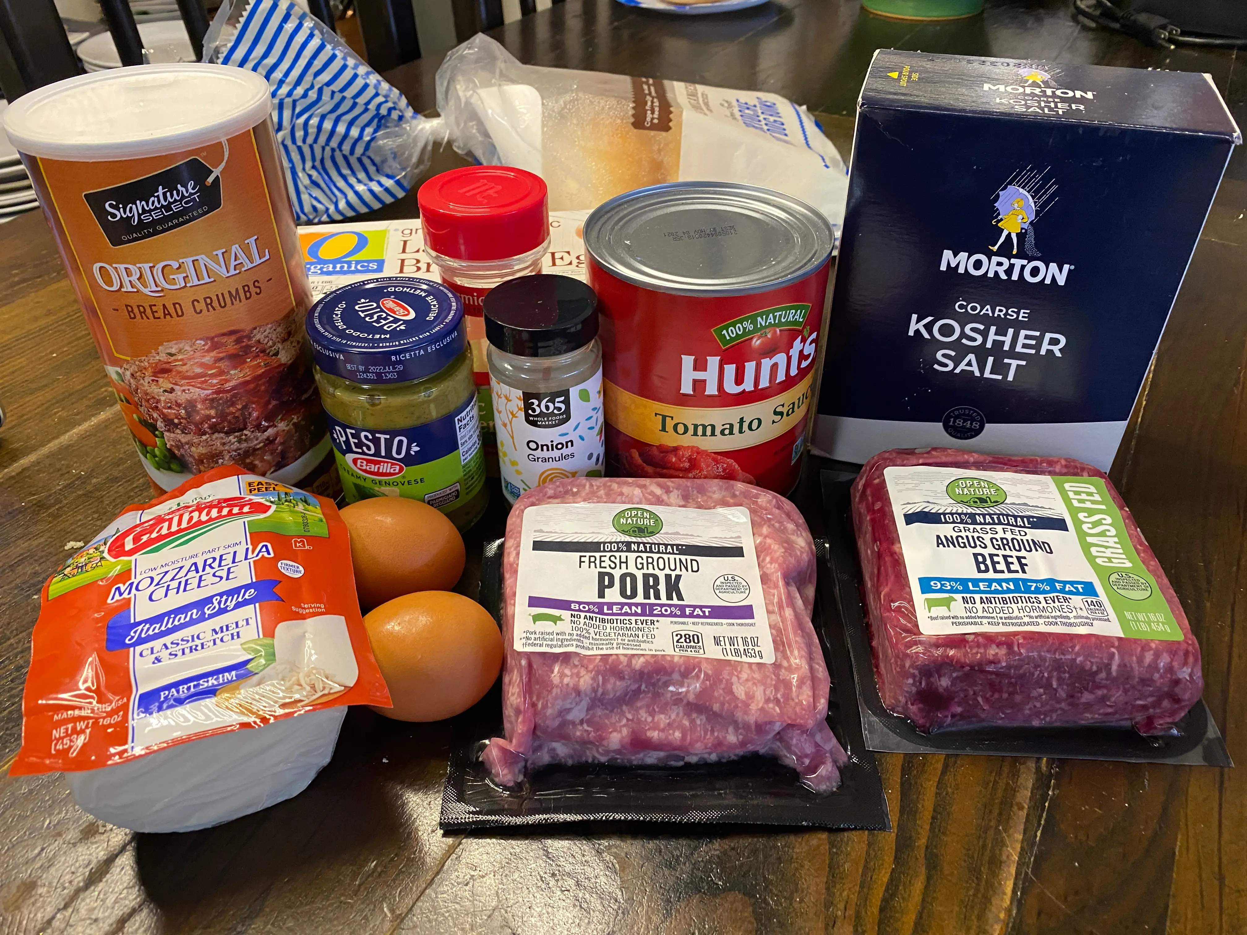 ingredients for the meatball sub on the table