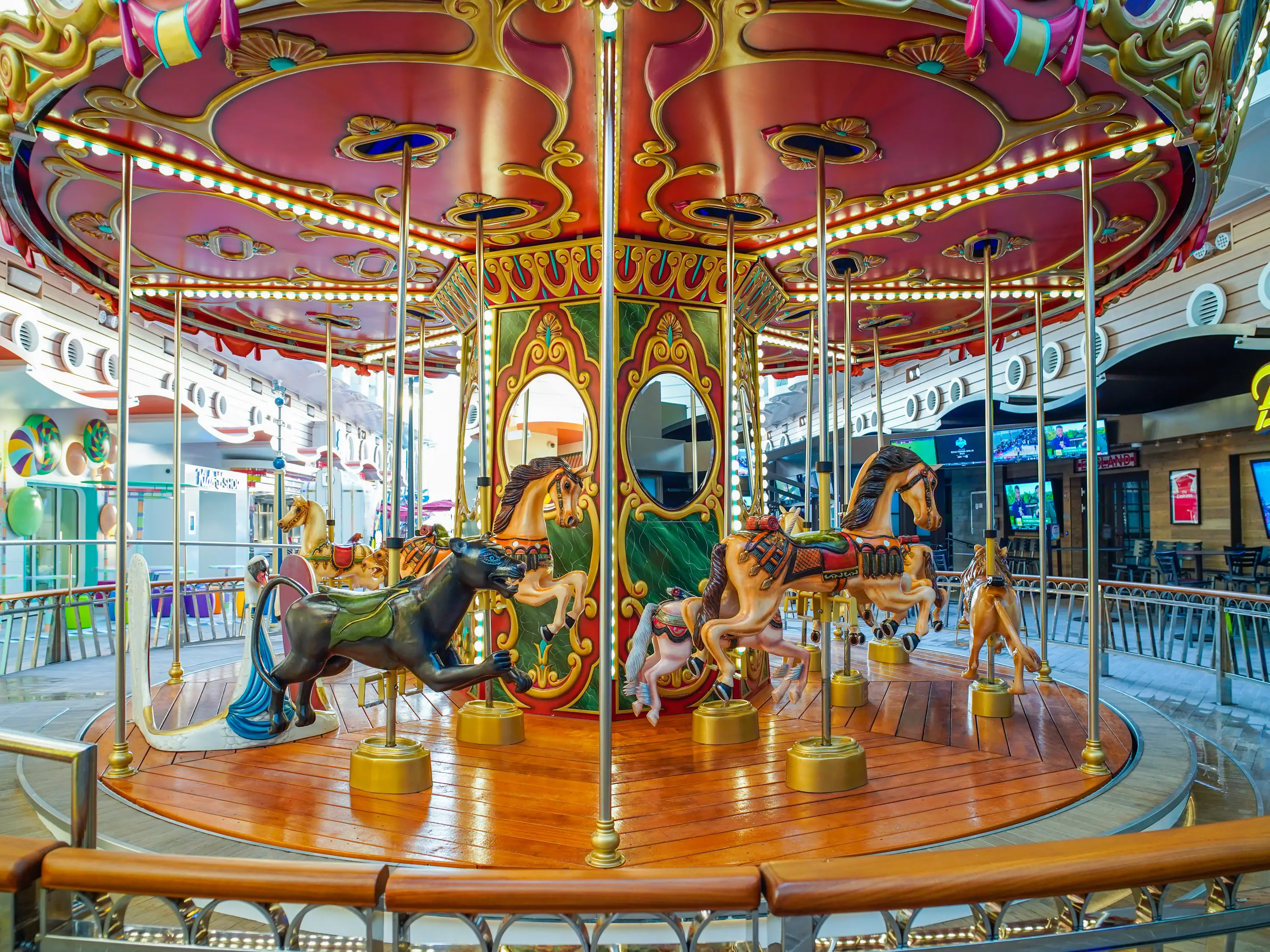 A carousel on a cruise ship