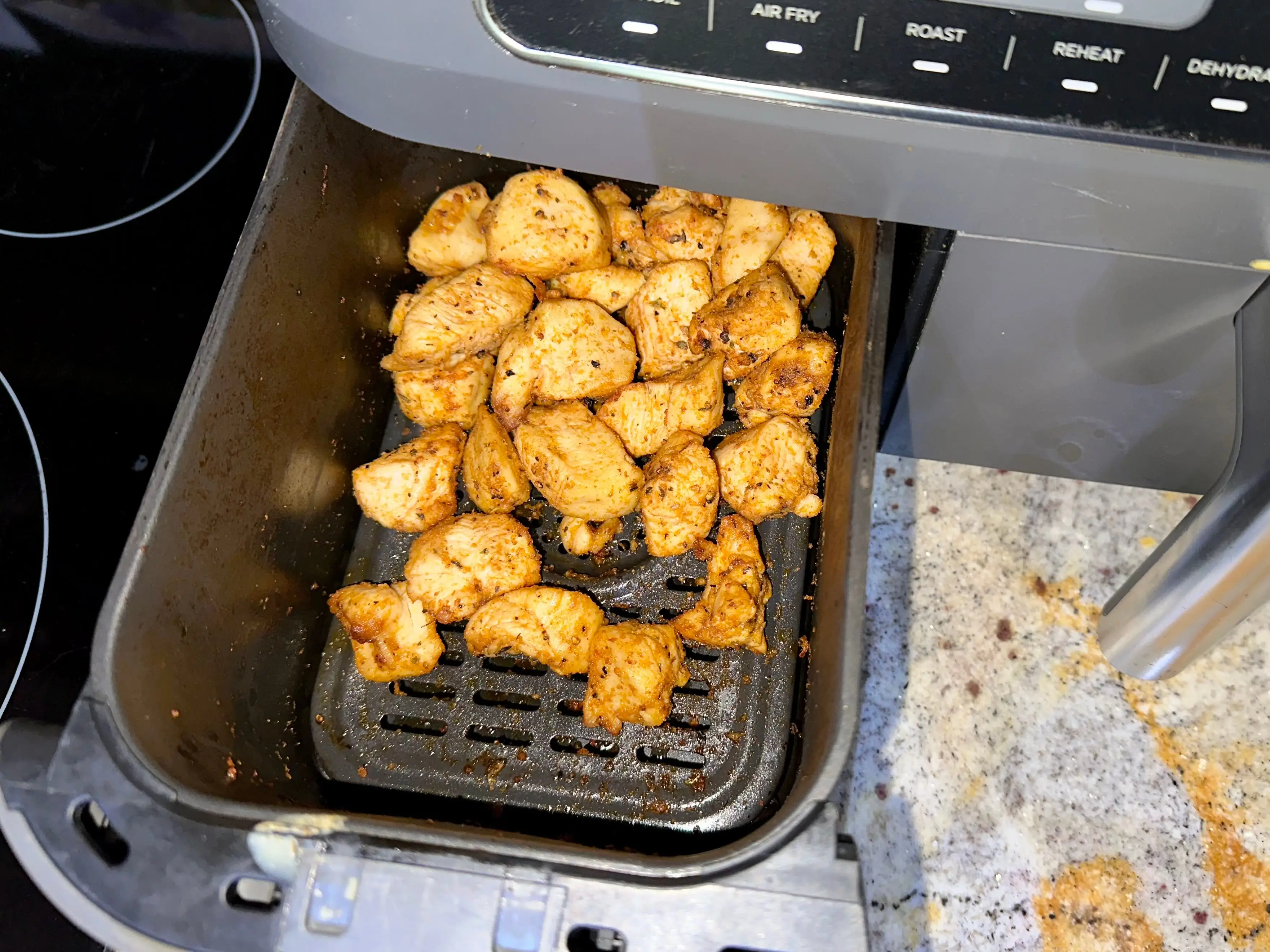 Air fried chicken nuggets.