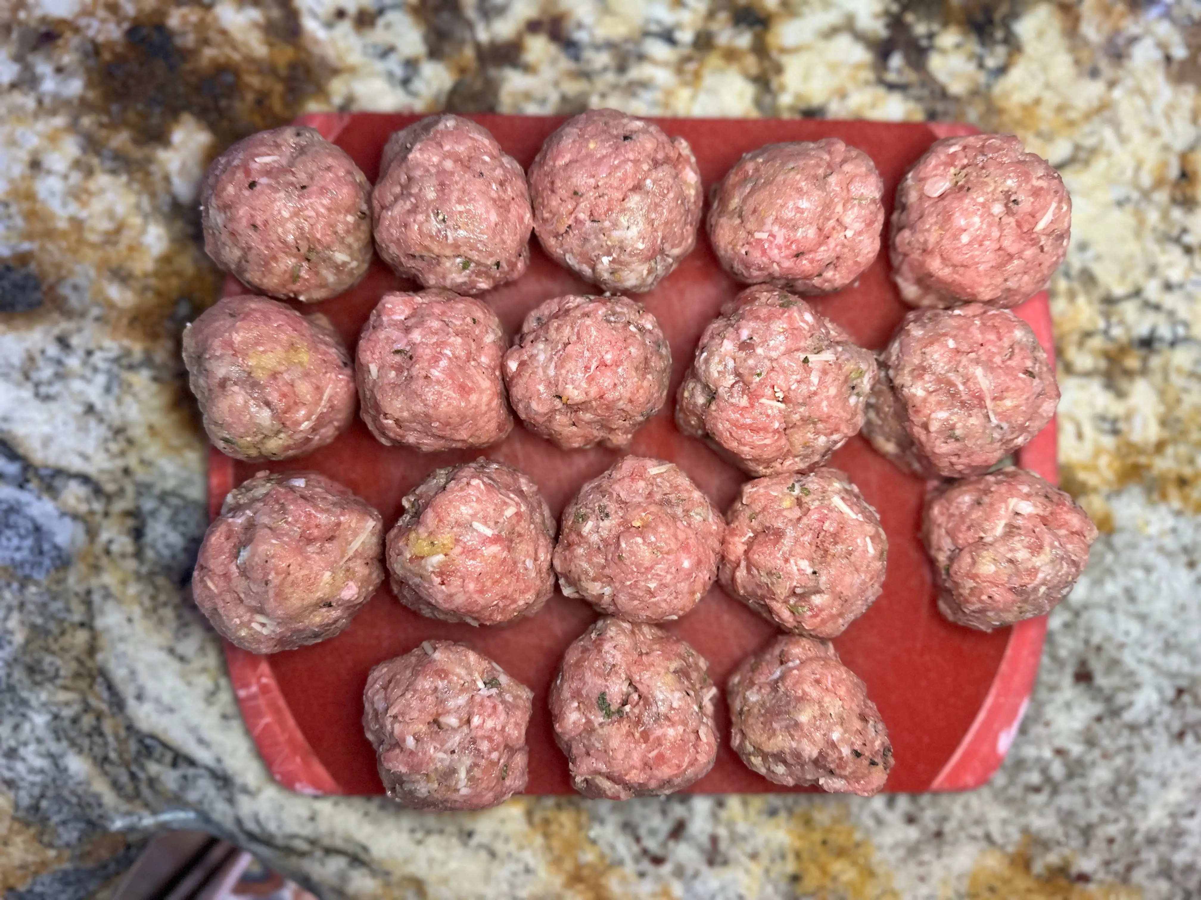 Raw meatballs.