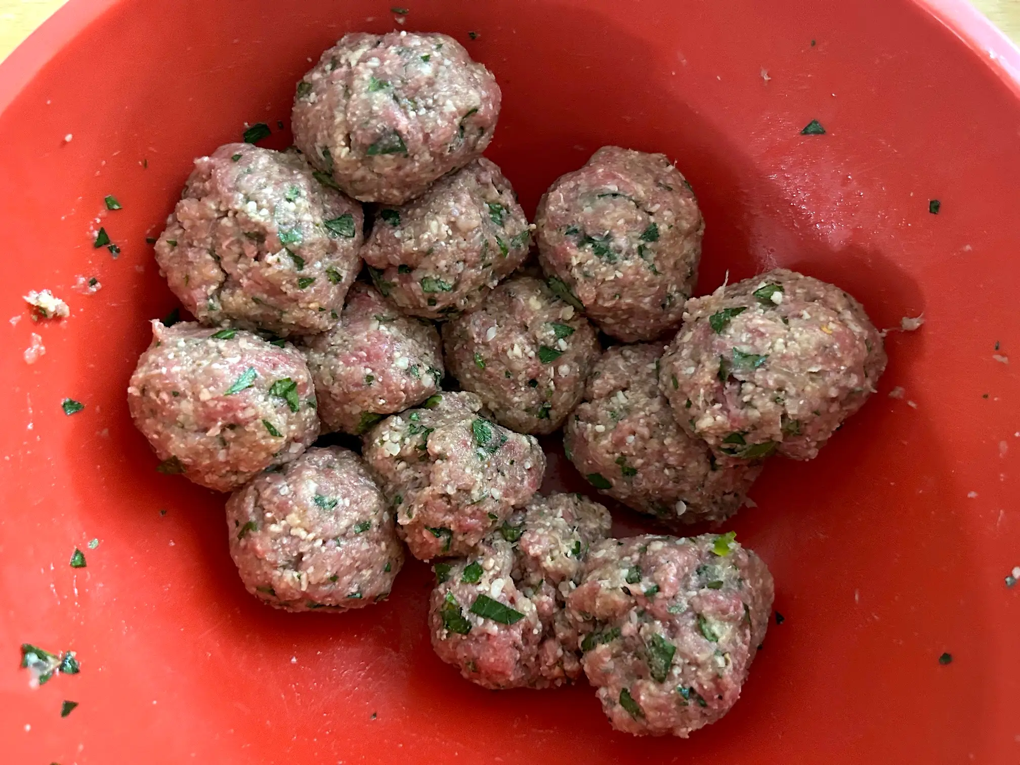 Preparing the smoked meatballs for Giada De Laurentiis' Bucatini All'Amatriciana pasta