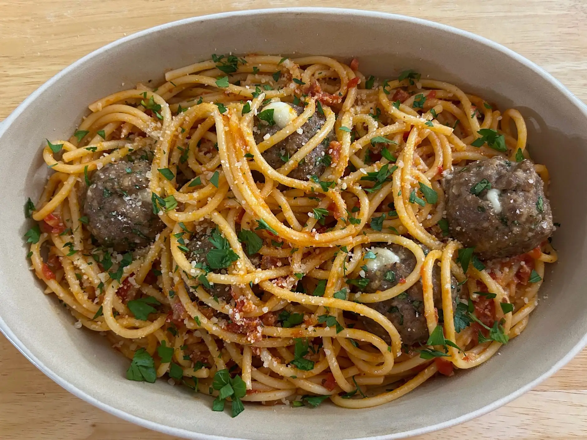 Giada De Laurentiis' Bucatini All'Amatriciana with Smoked Meatballs