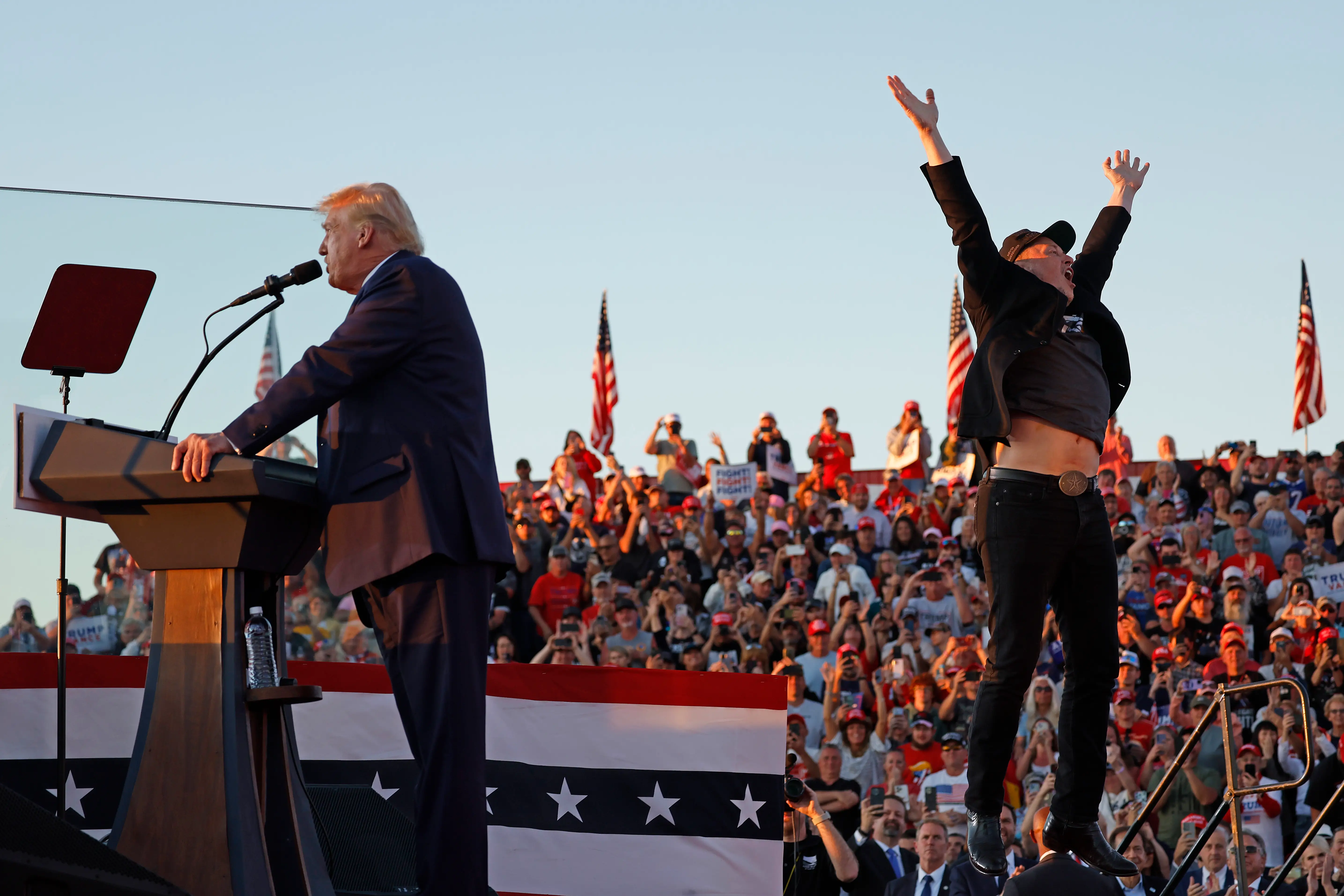Former President Donald J. Trump had Elon Musk join him onstage during his rally in Butler, Pennsylvania