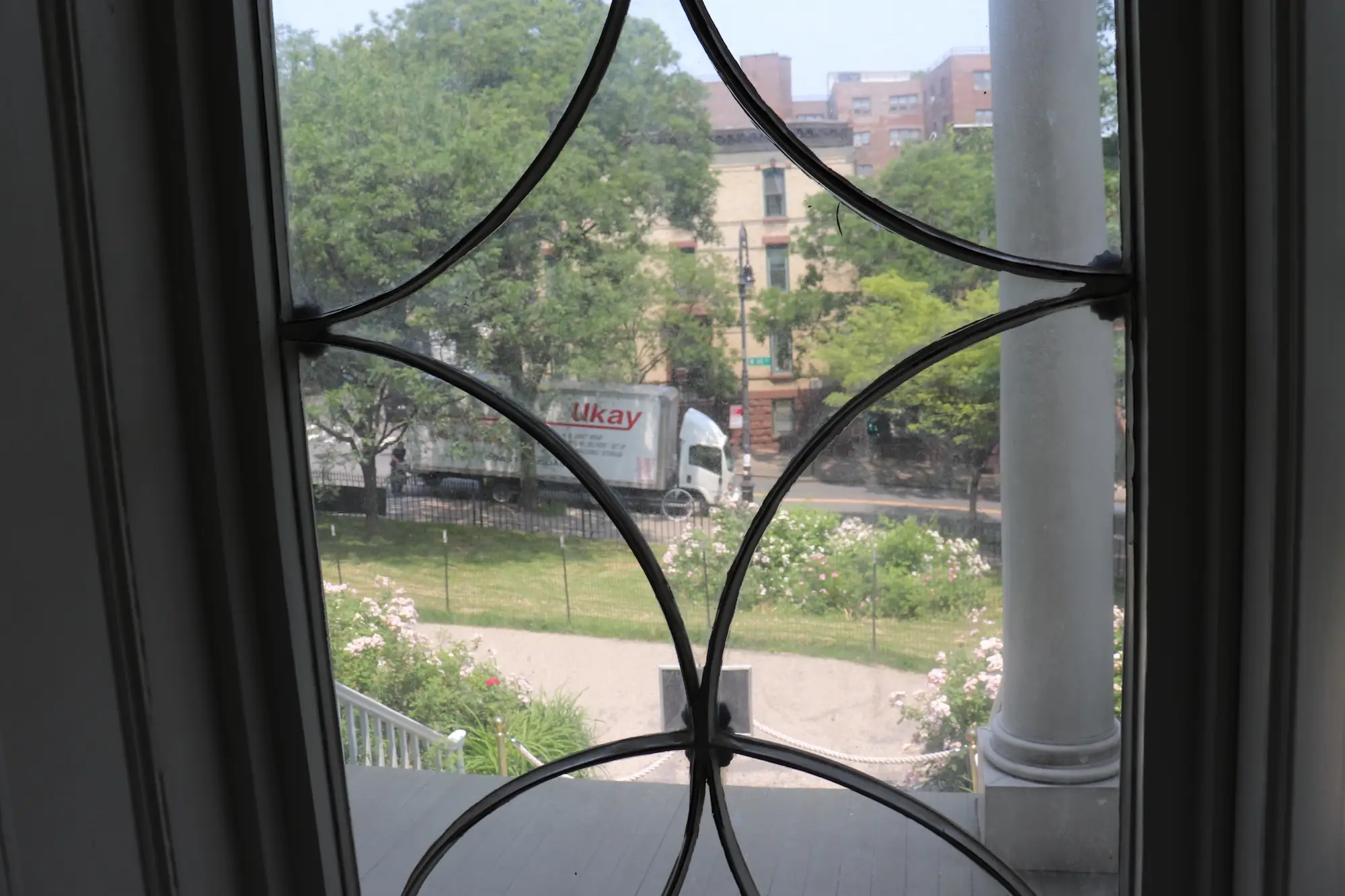 The view from inside Hamilton Grange.