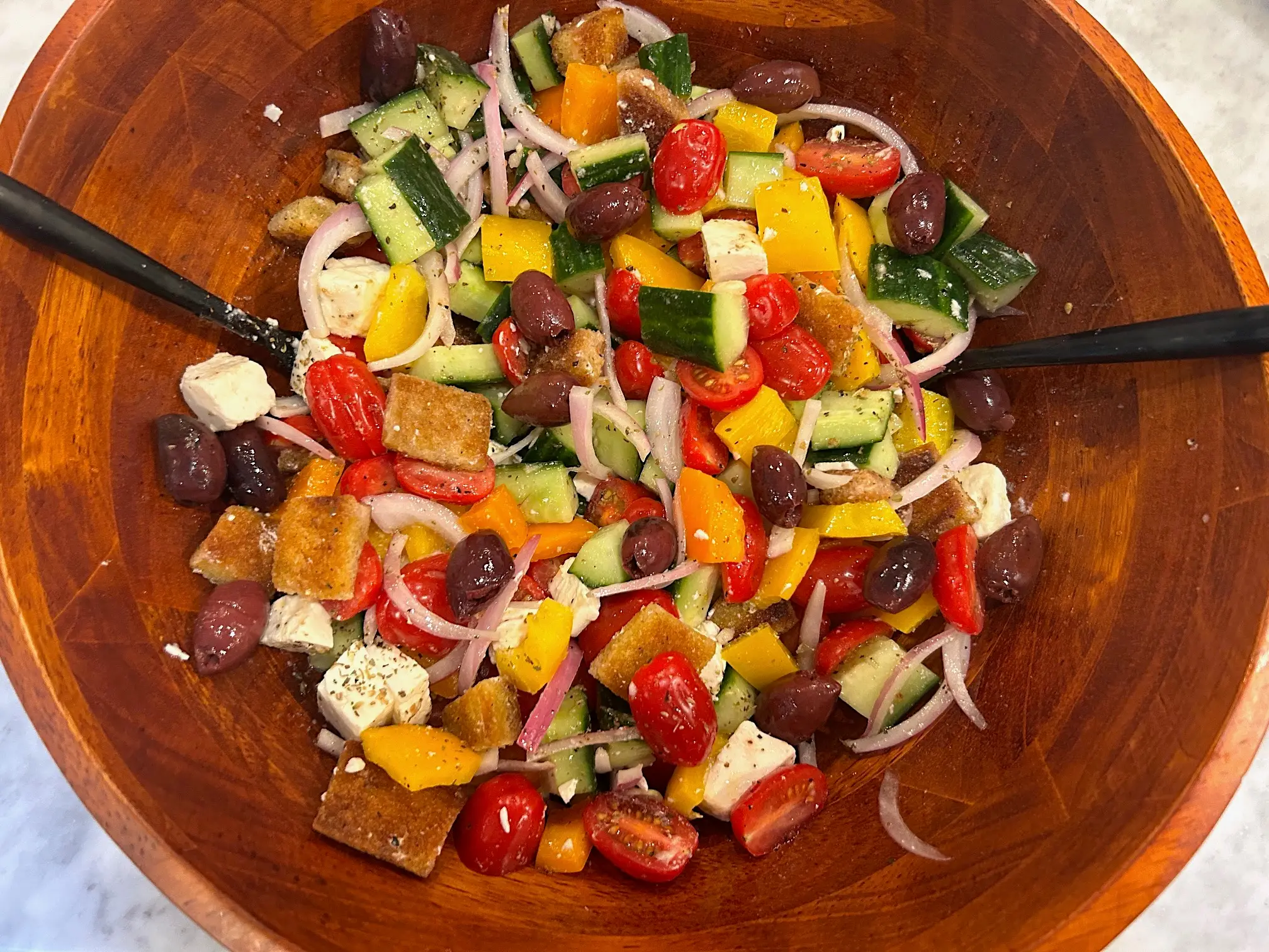 Ina Garten's Greek panzanella salad