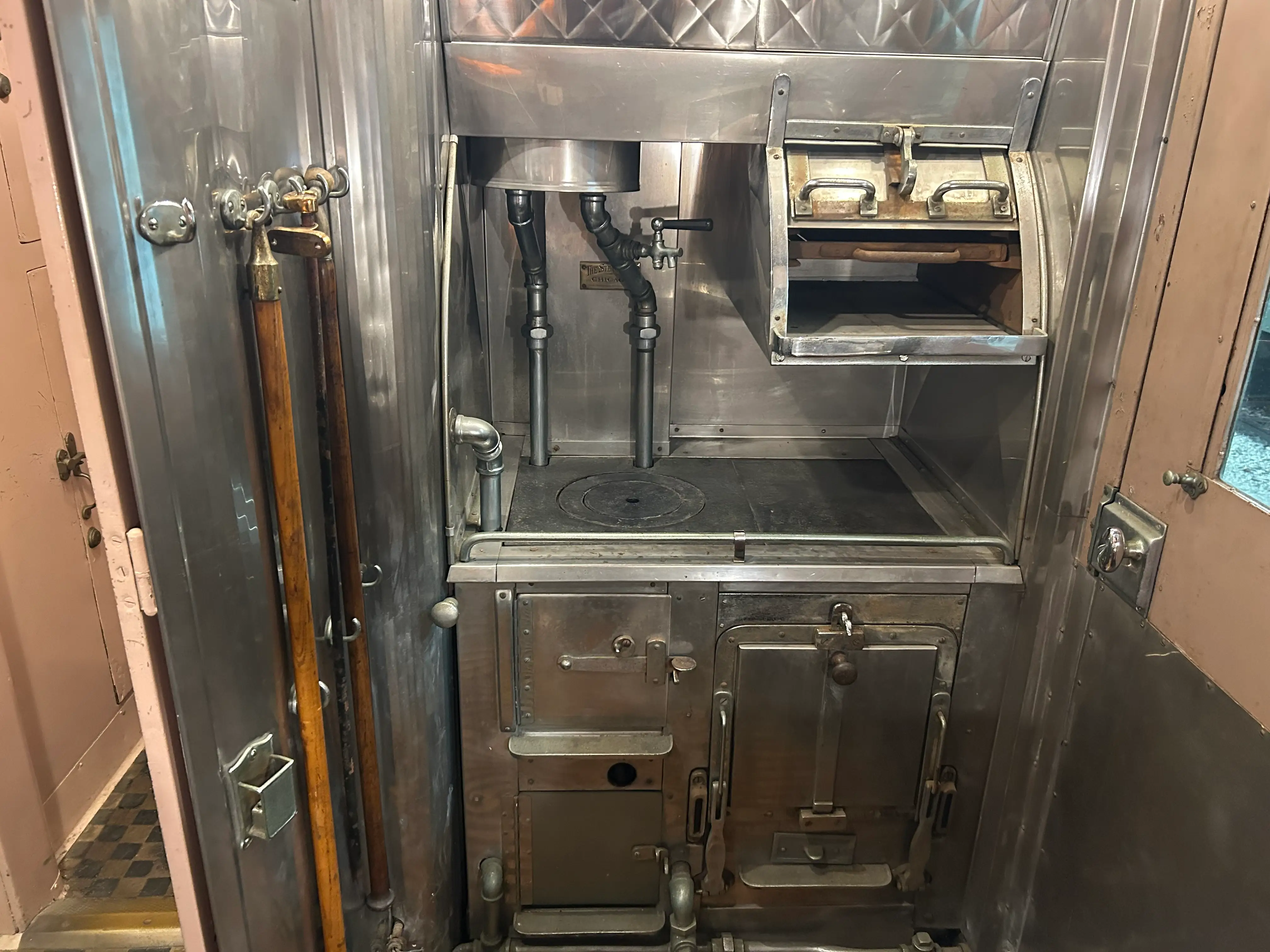 kitchen inside presidential train car