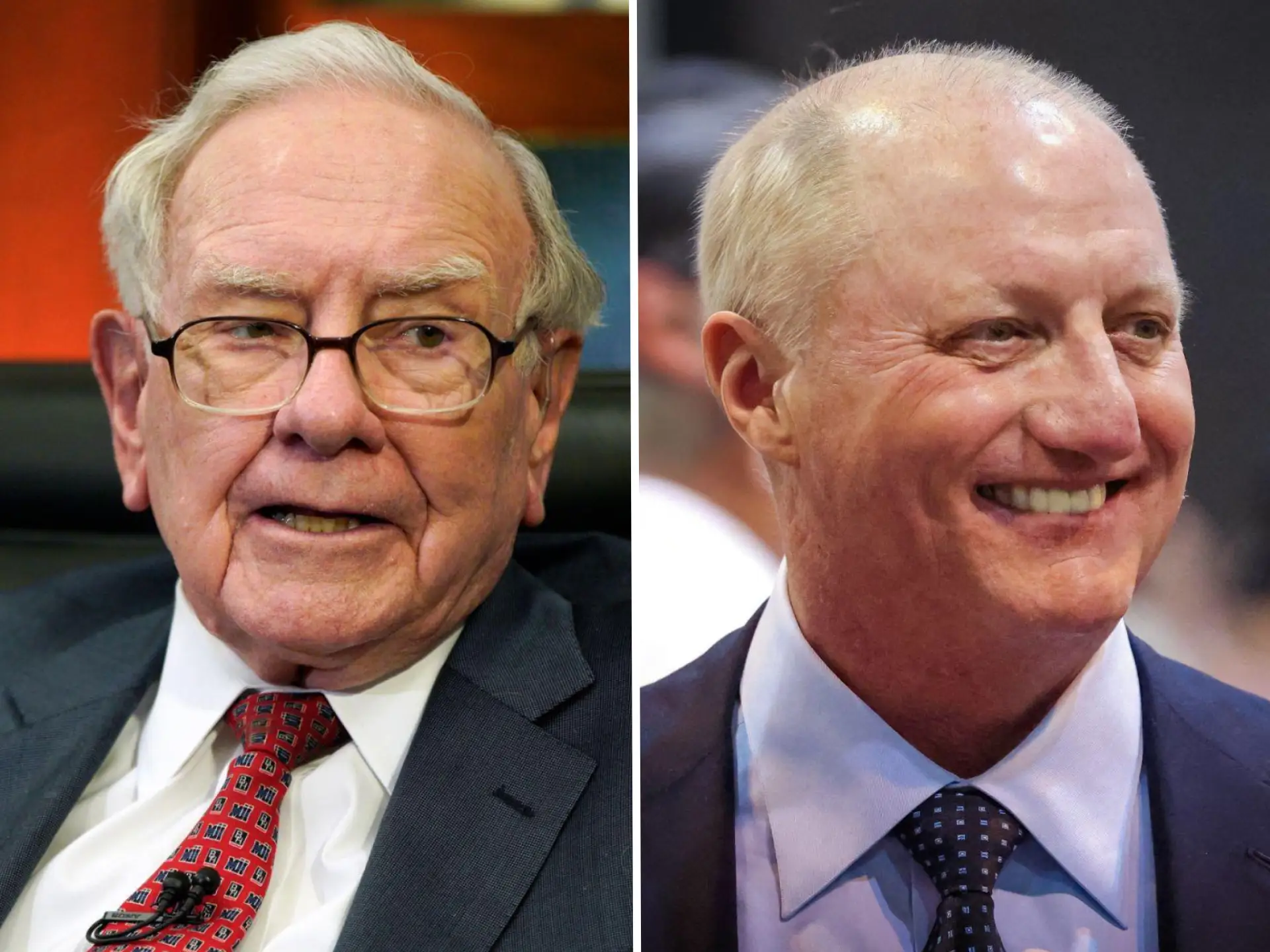 Split image of Warren Buffett and Greg Abel