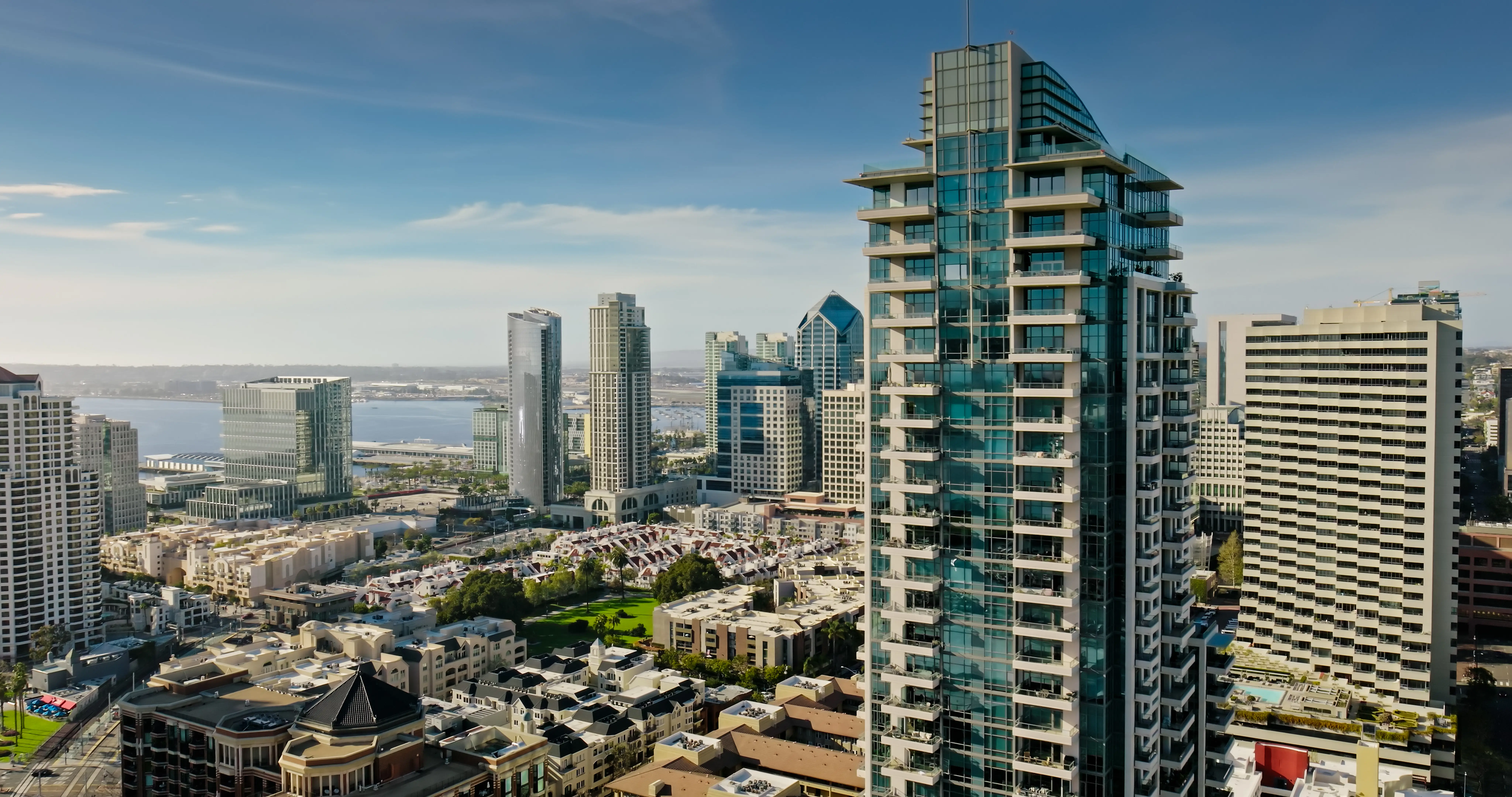 Aerial shot of downtown San Diego, California.
