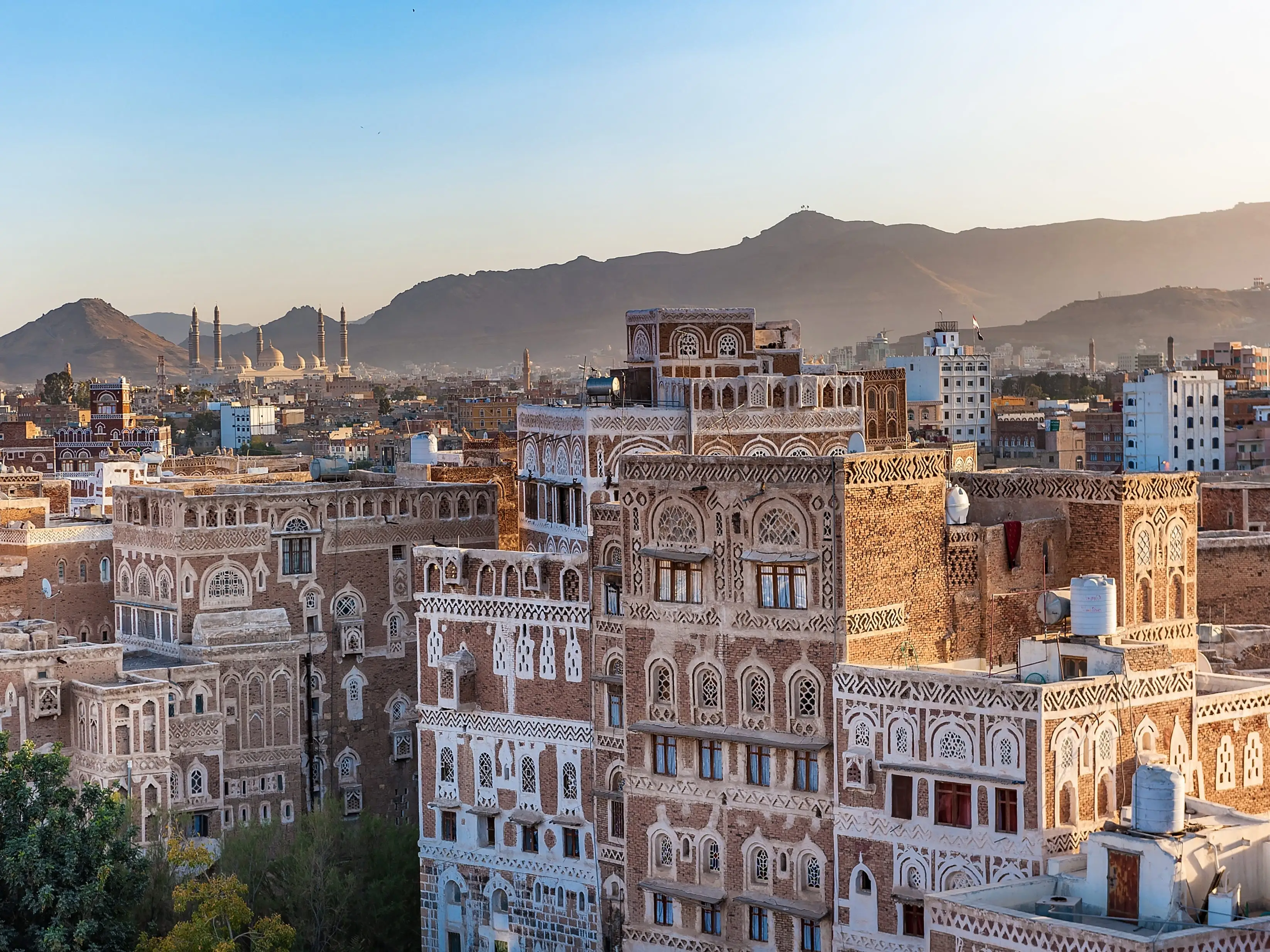 View of the old city of Sana'a in Yemen