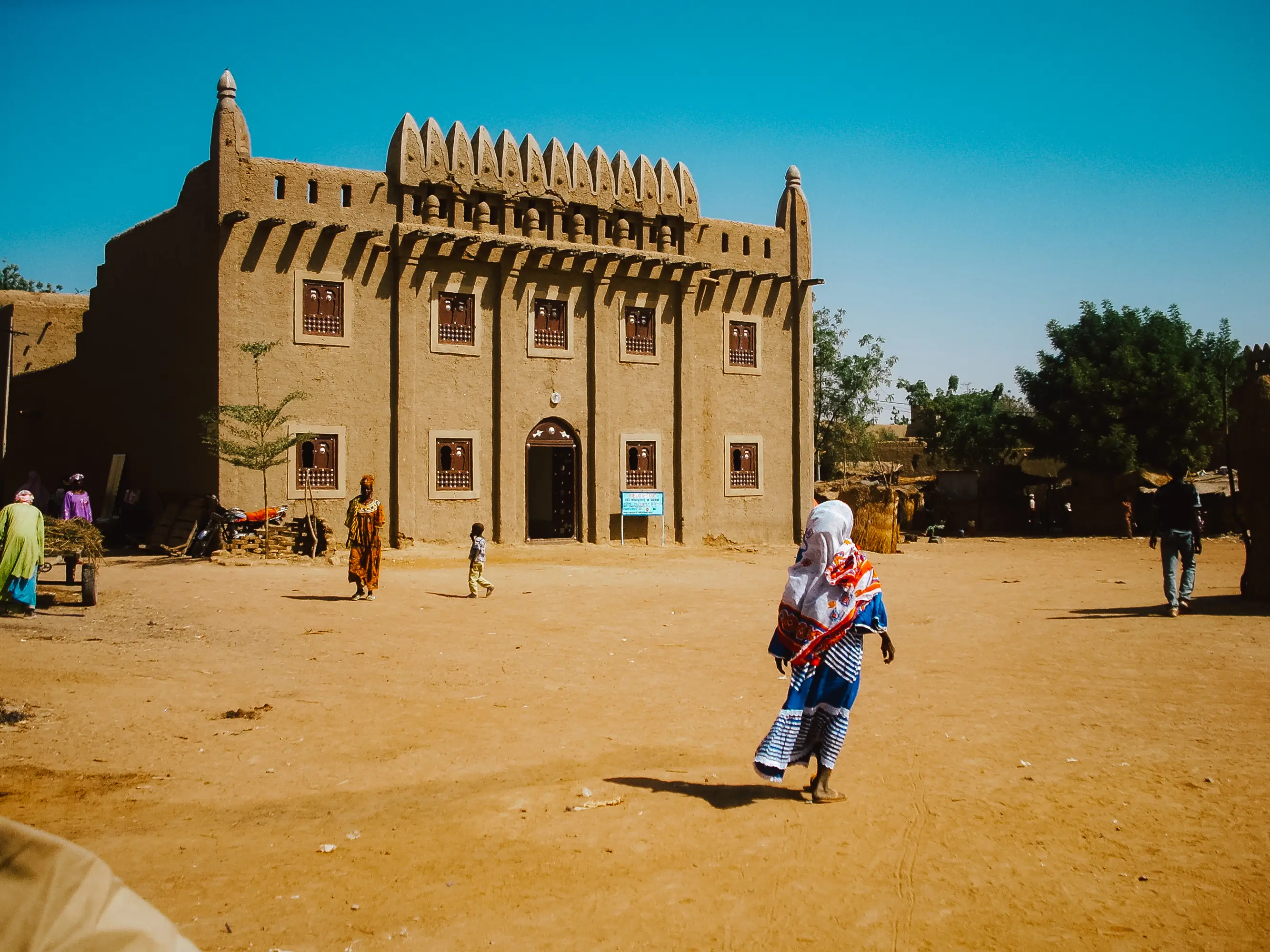 Timbuktu, Mali, Africa - May 22, 2008: Street view of the city of Timbuktu in Mali Africa. Isolated and with social distance during the covid 19 pandemic in Africa.