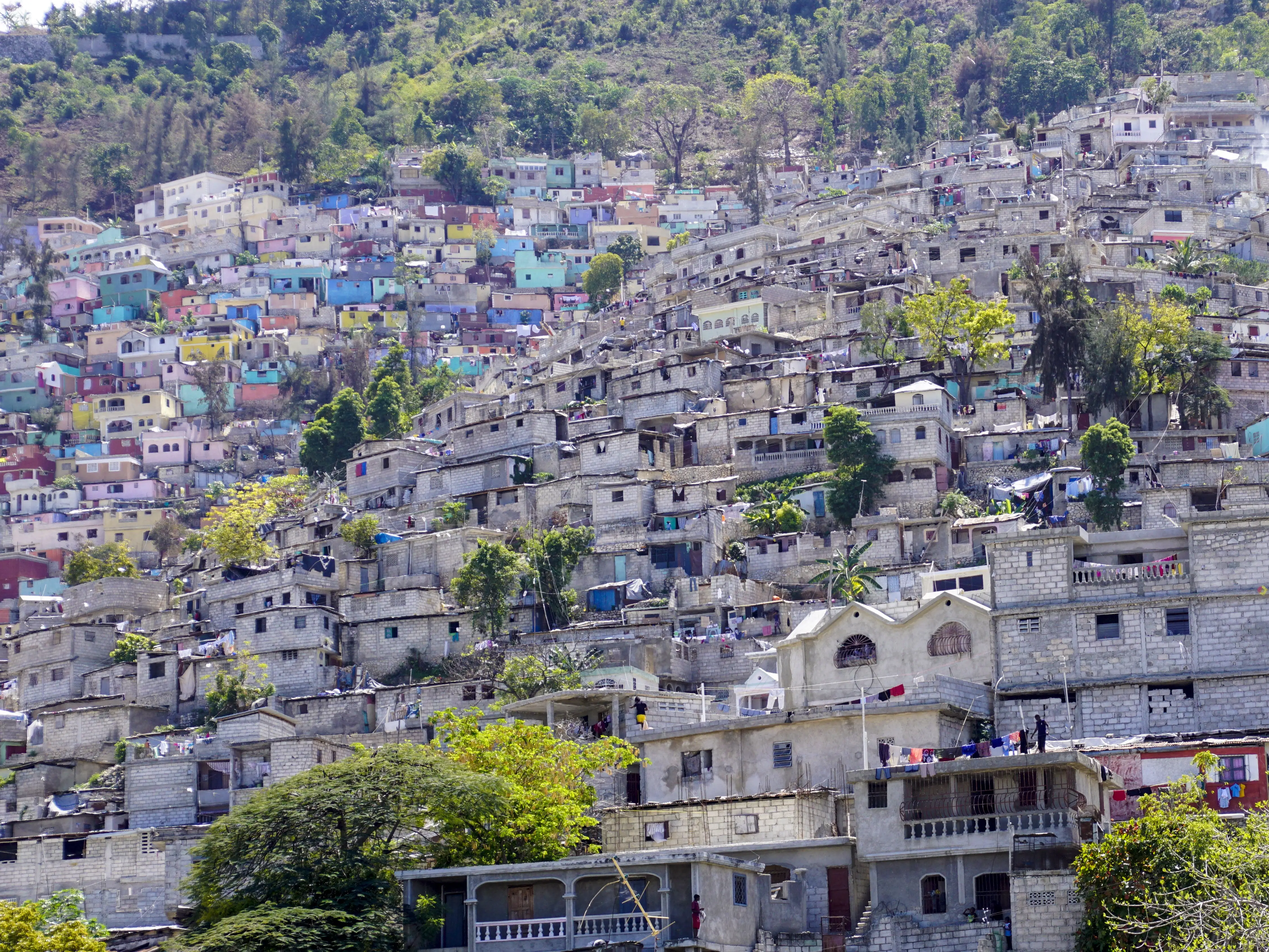 Housing stacked up a hillside in Port-Au-Prince, Haiti