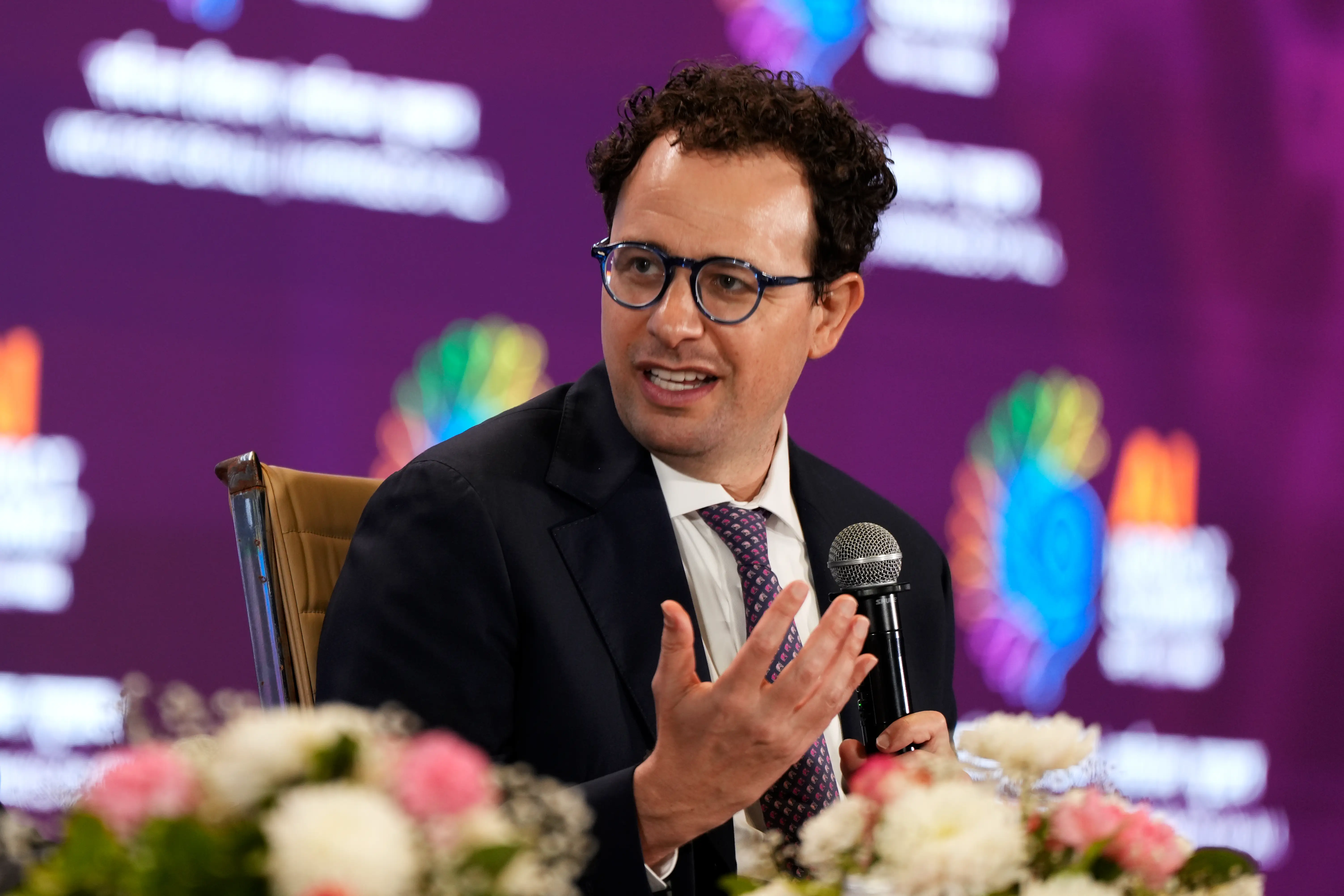 Anthropic CEO Dario Amodei speaking at an event