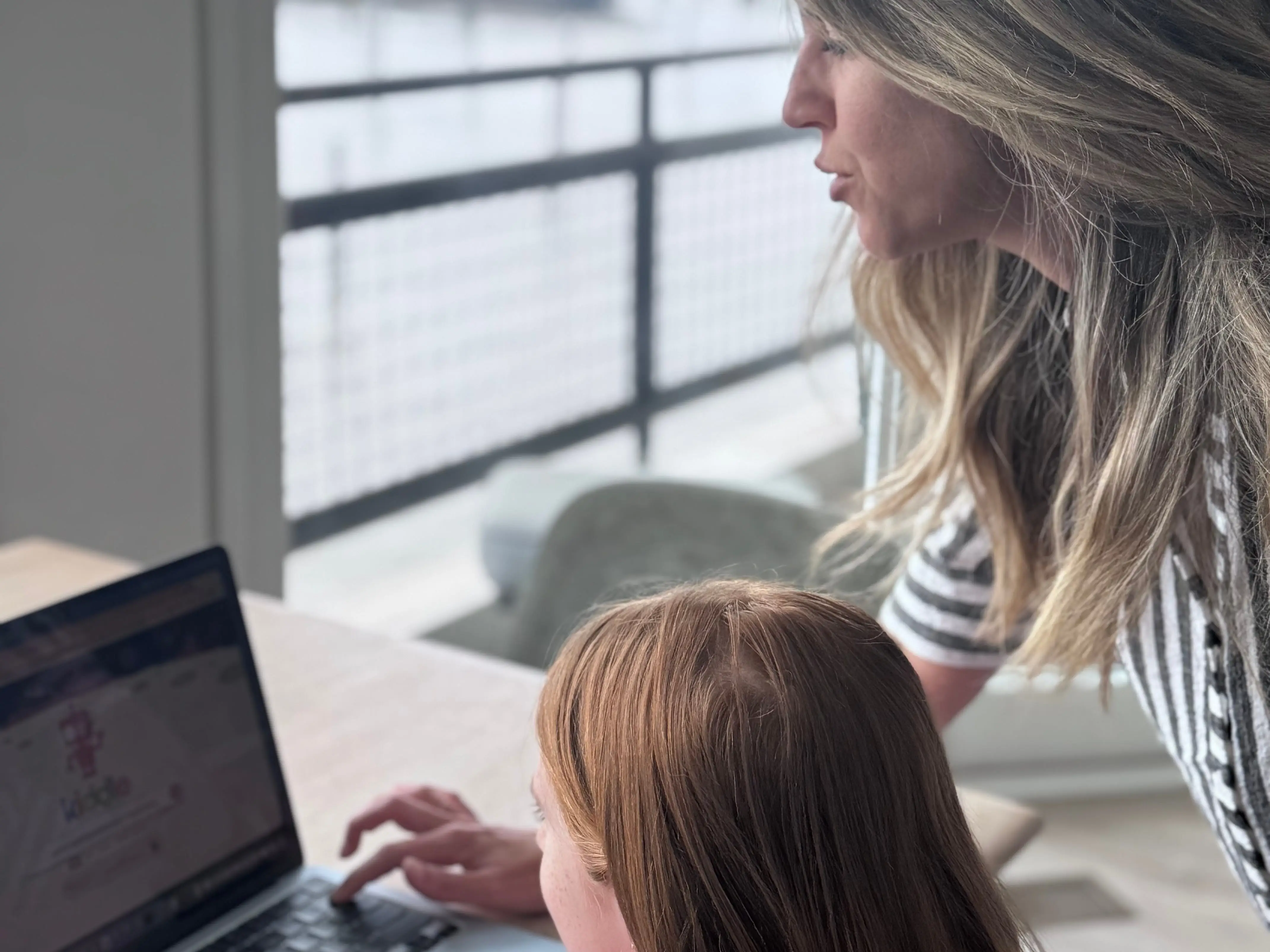 Mom with child on computer