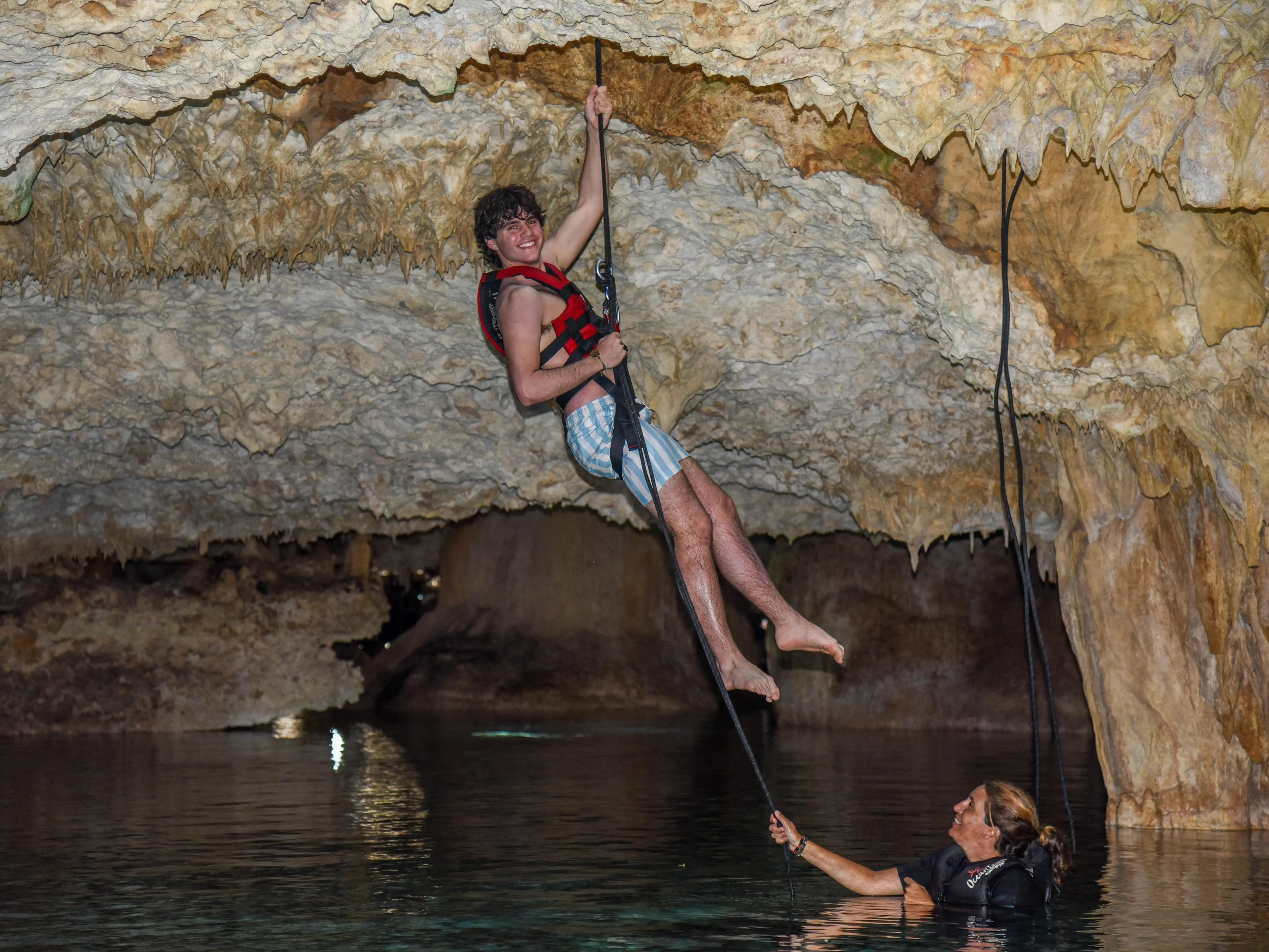 Teen in a cave in Mexico
