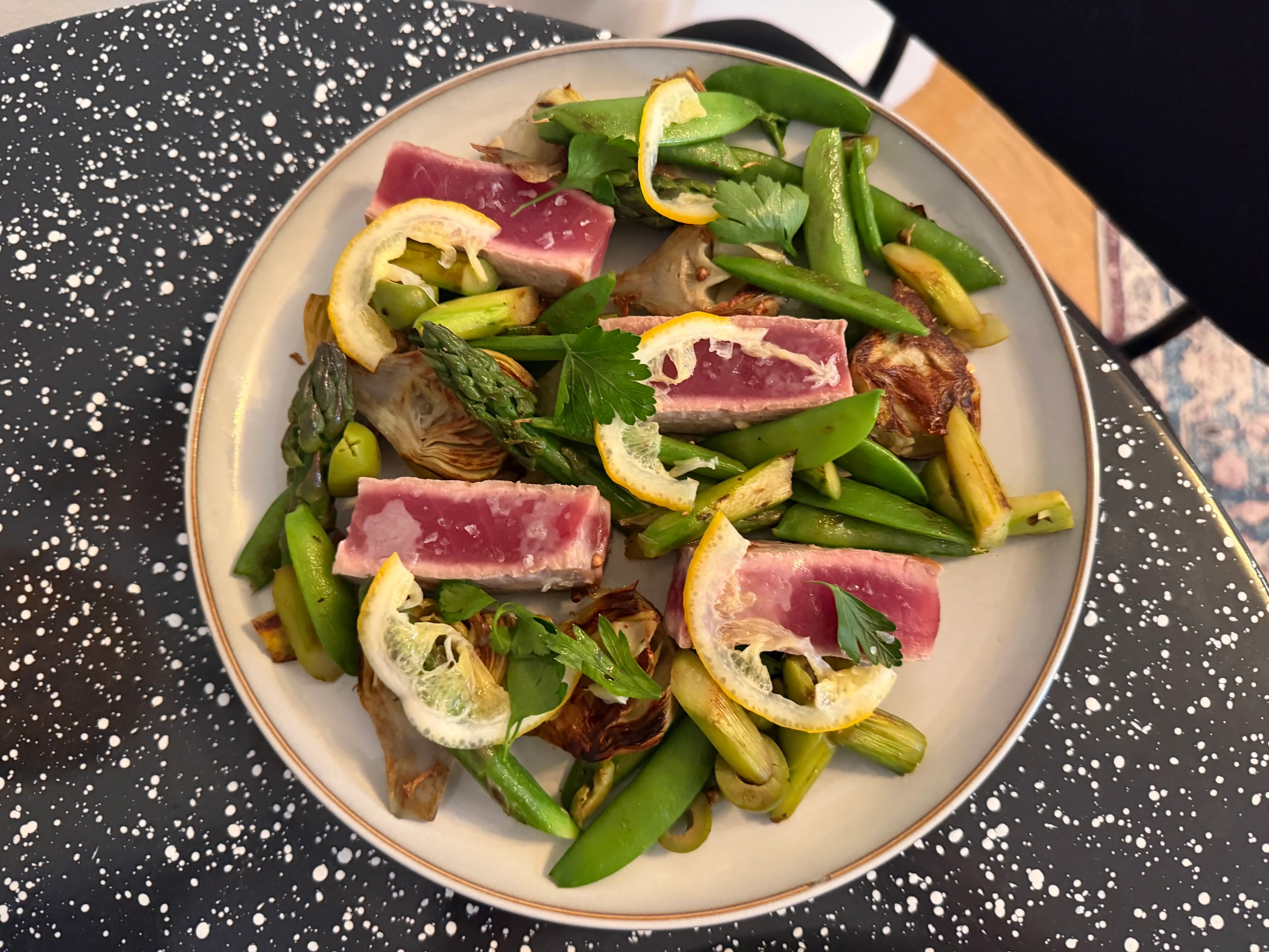 My dinner prepared by a Shift chef is pictured.