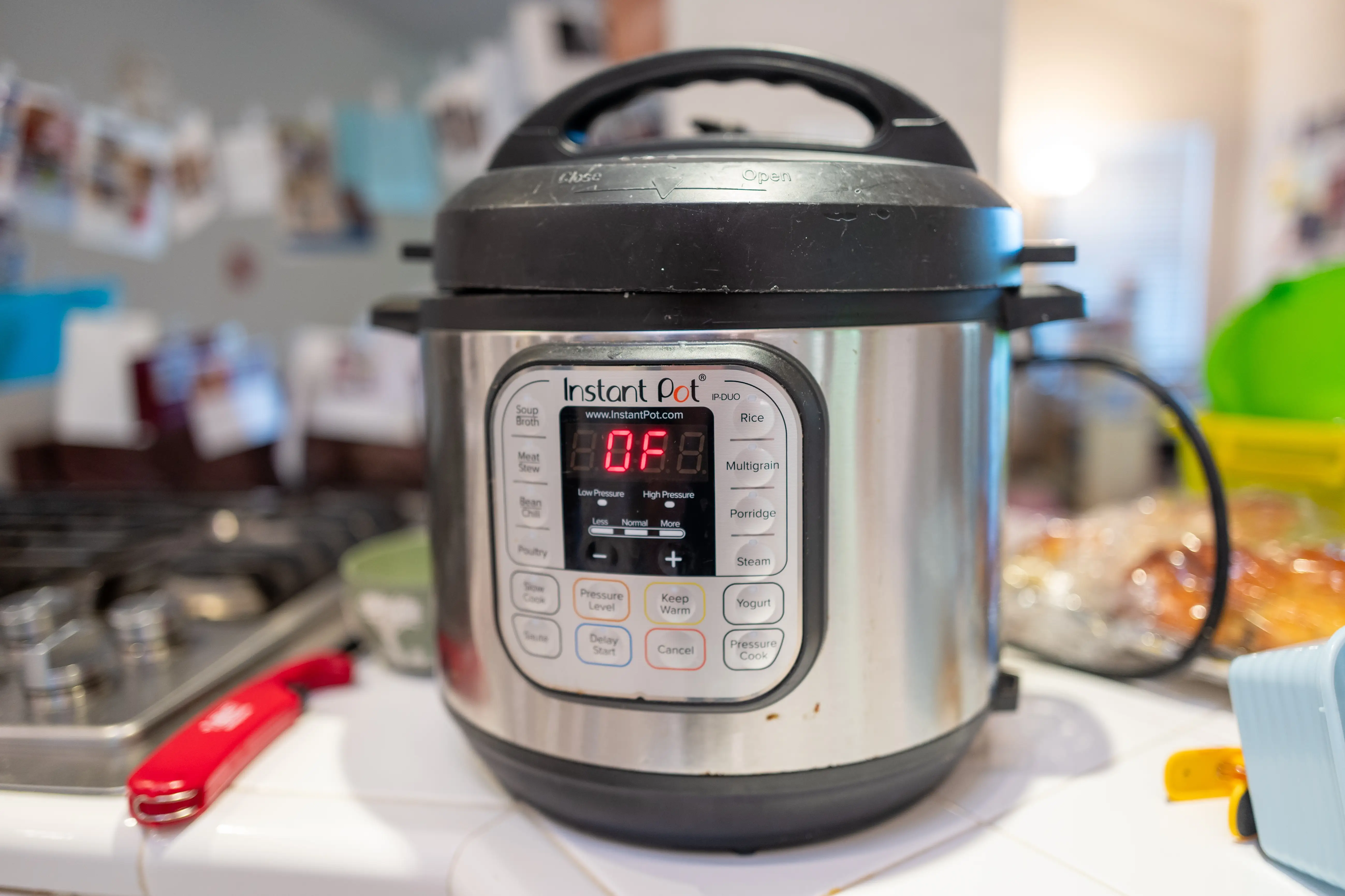 Instant Pot pressure cooker on the counter of a domestic kitchen, Lafayette, California, February 27, 2024.