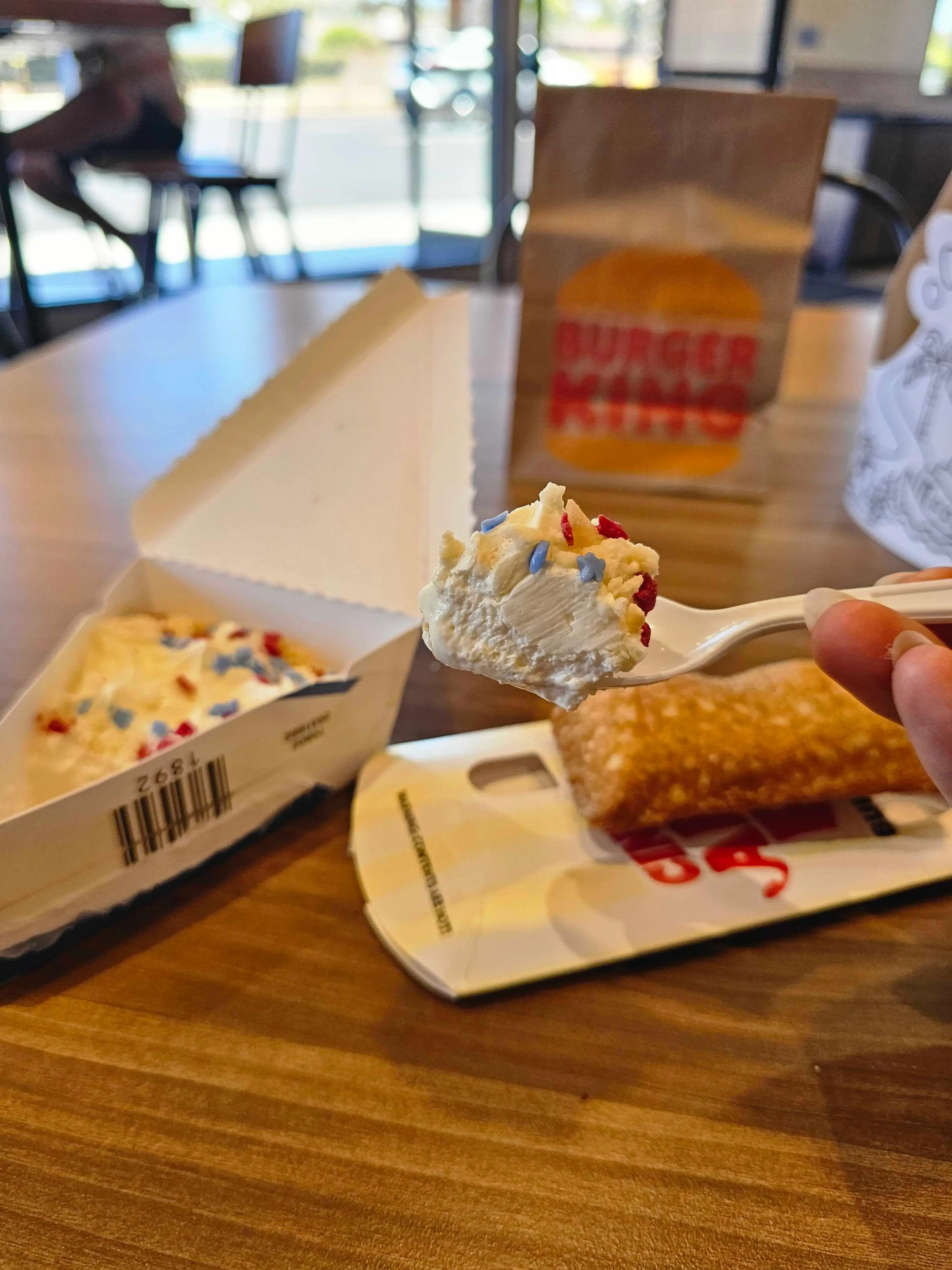 A spoonful of a Burger King firecracker cookie pie