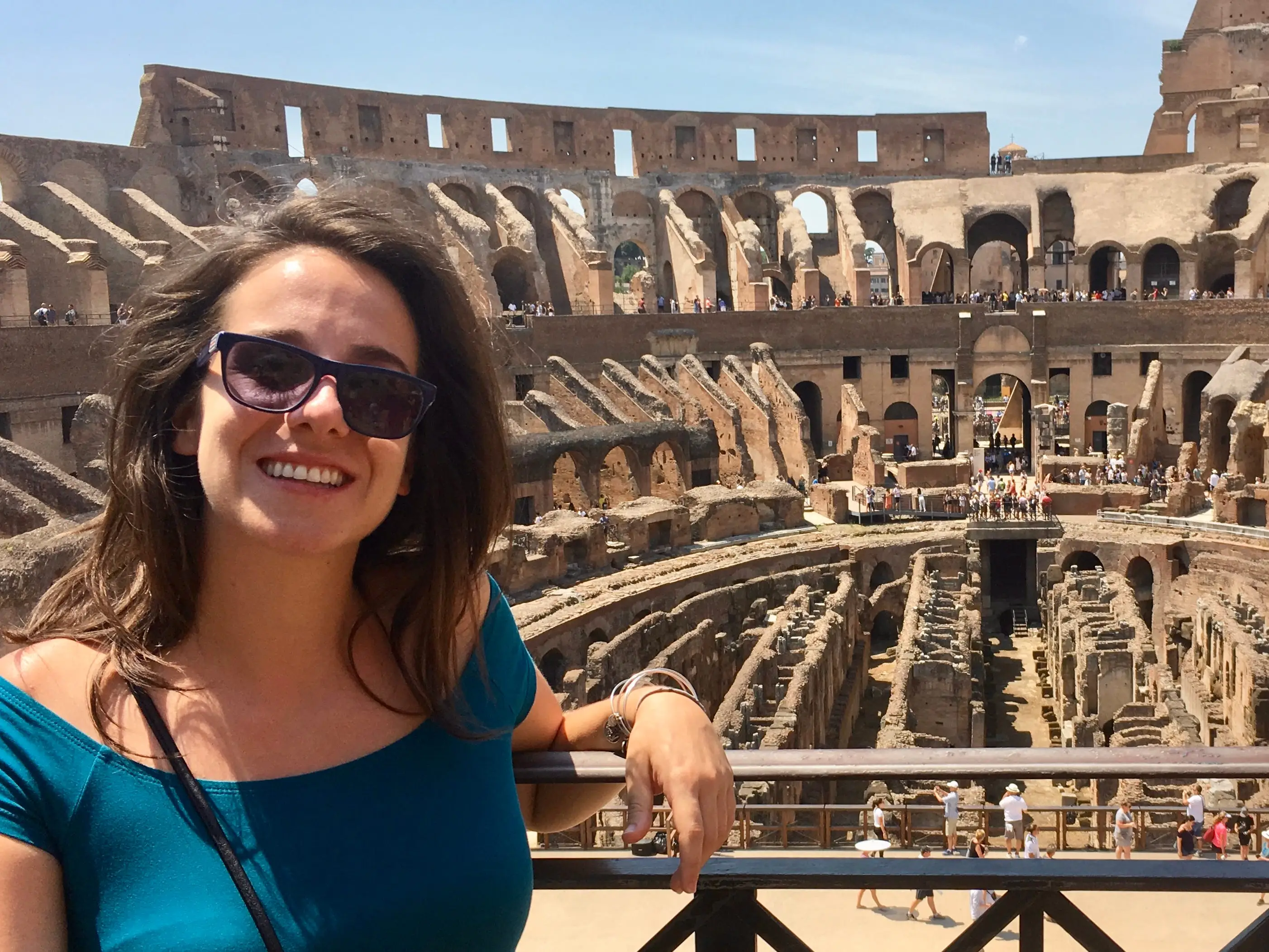 Molly poses for a photo inside The Colosseum in Rome.