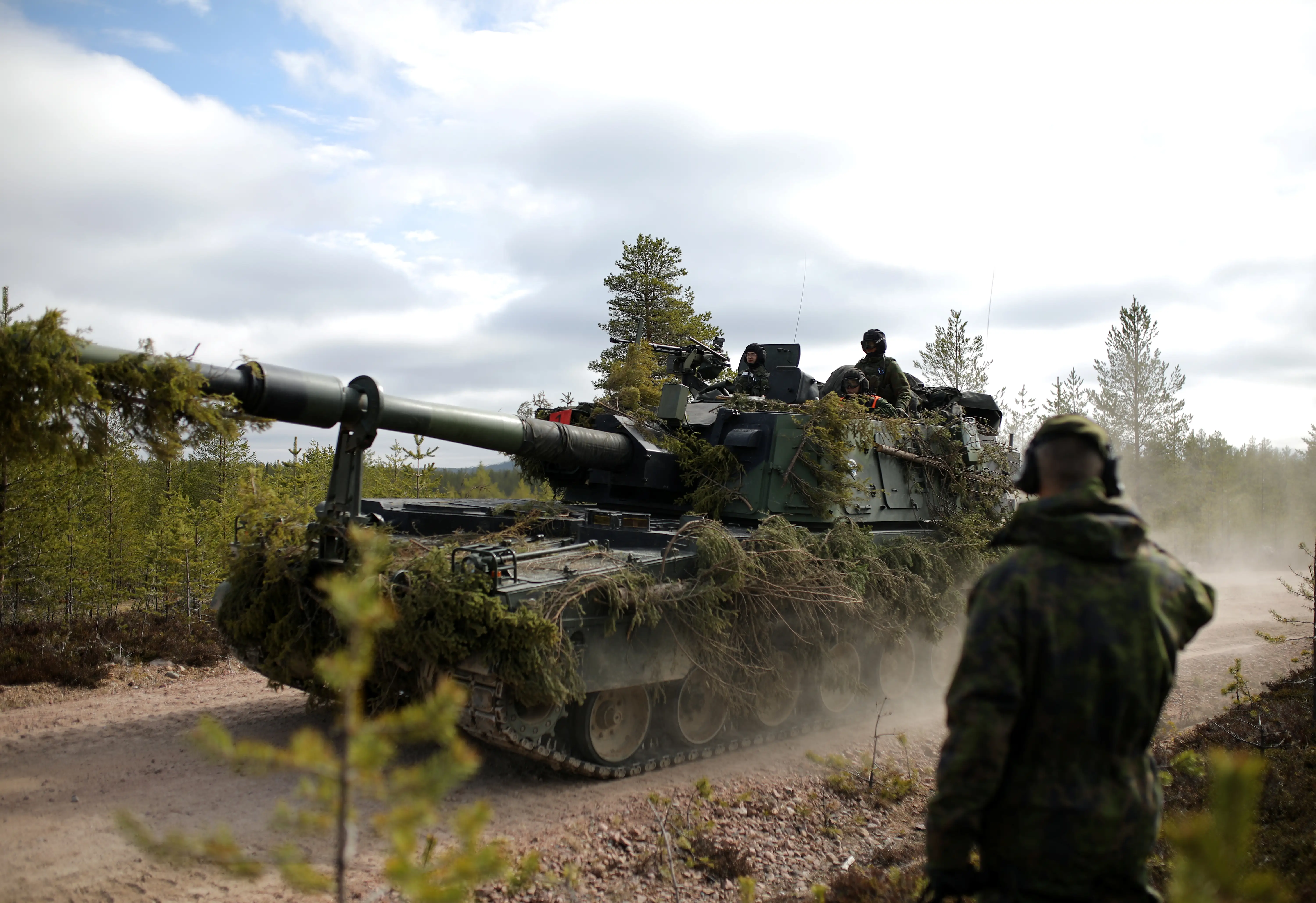 Finland's army relies on artillery like this 155mm self-propelled howitzer.