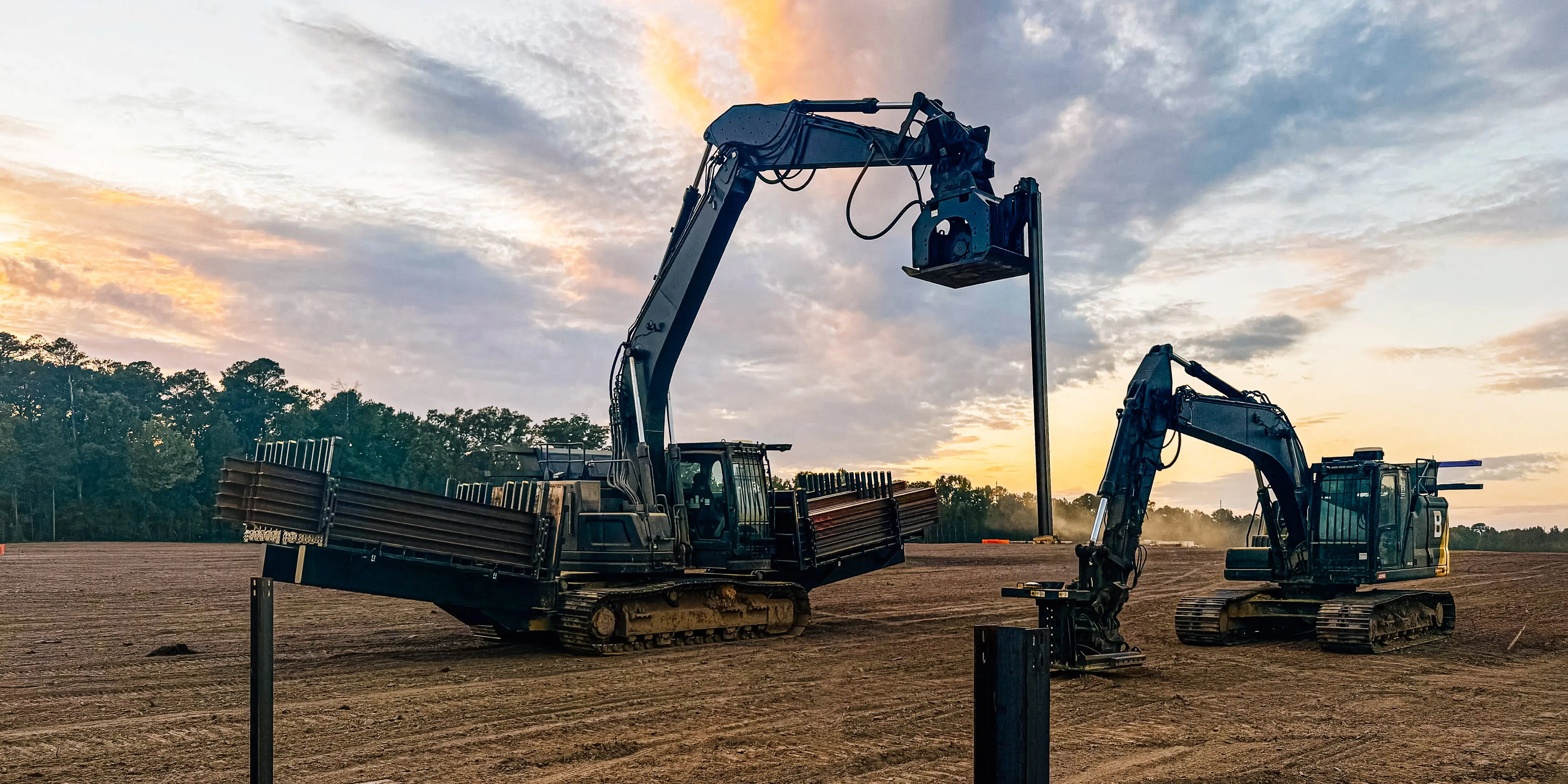 An autonomous pile driver in Louisiana