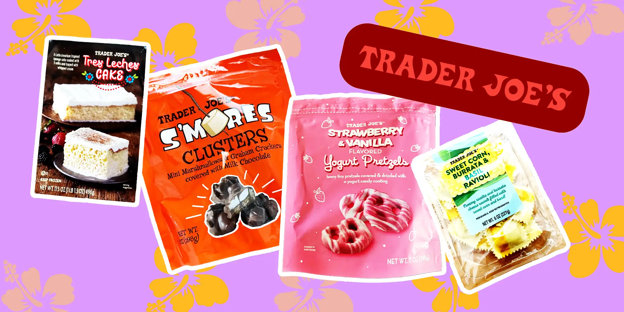 A collage of Trader Joe items
