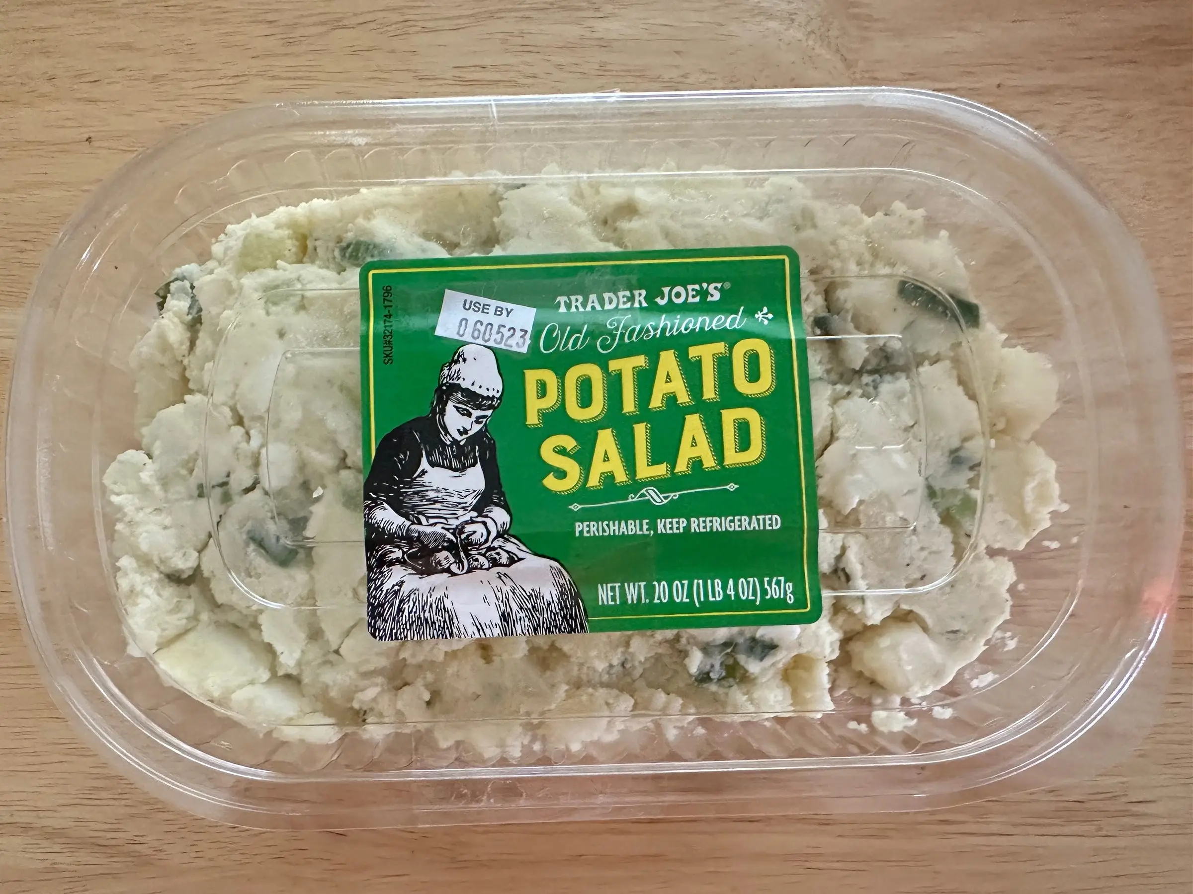 A container of Trader Joe's old-fashioned potato salad.