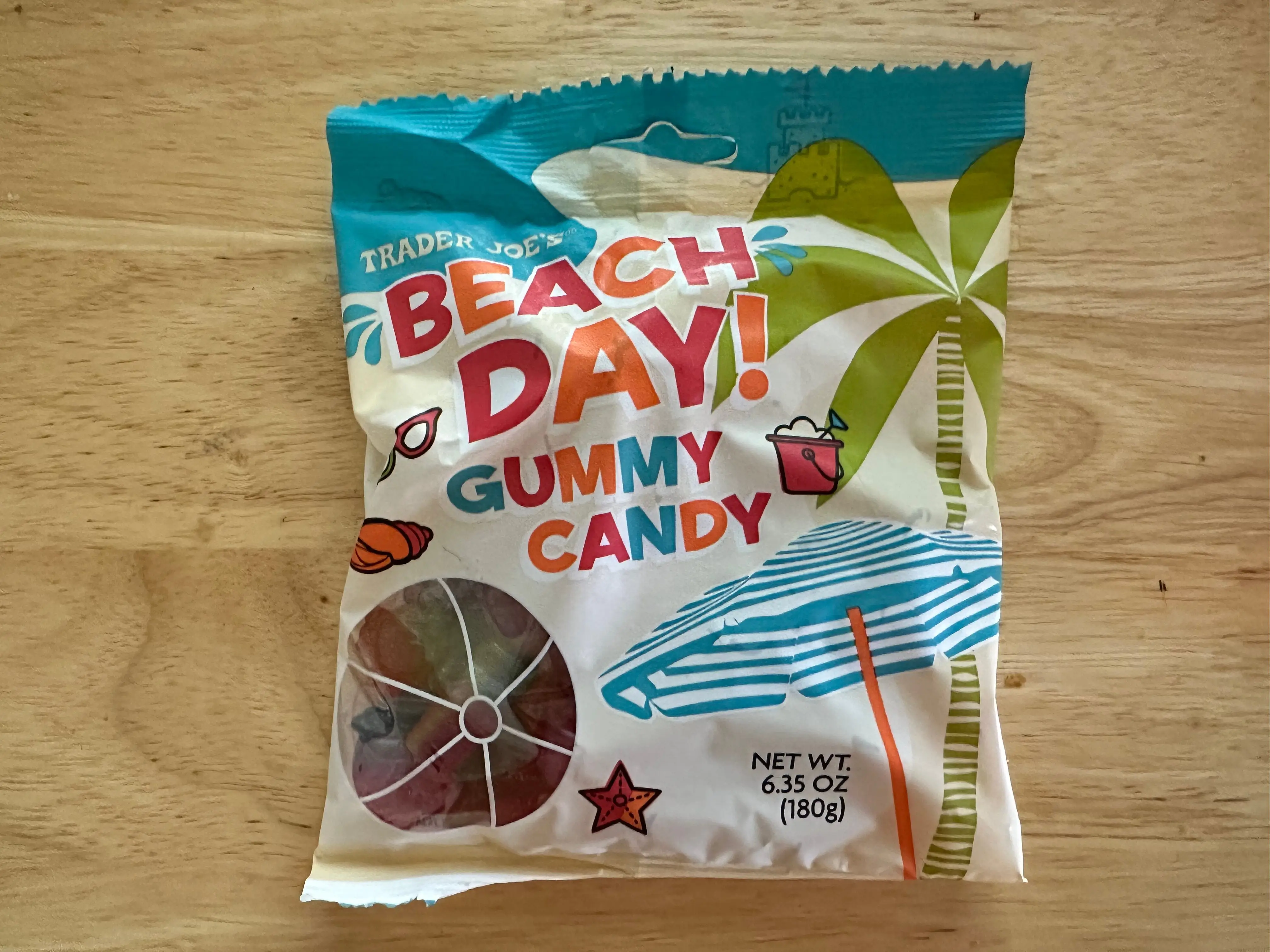 A bag of Trader Joe's Beach Day gummies.