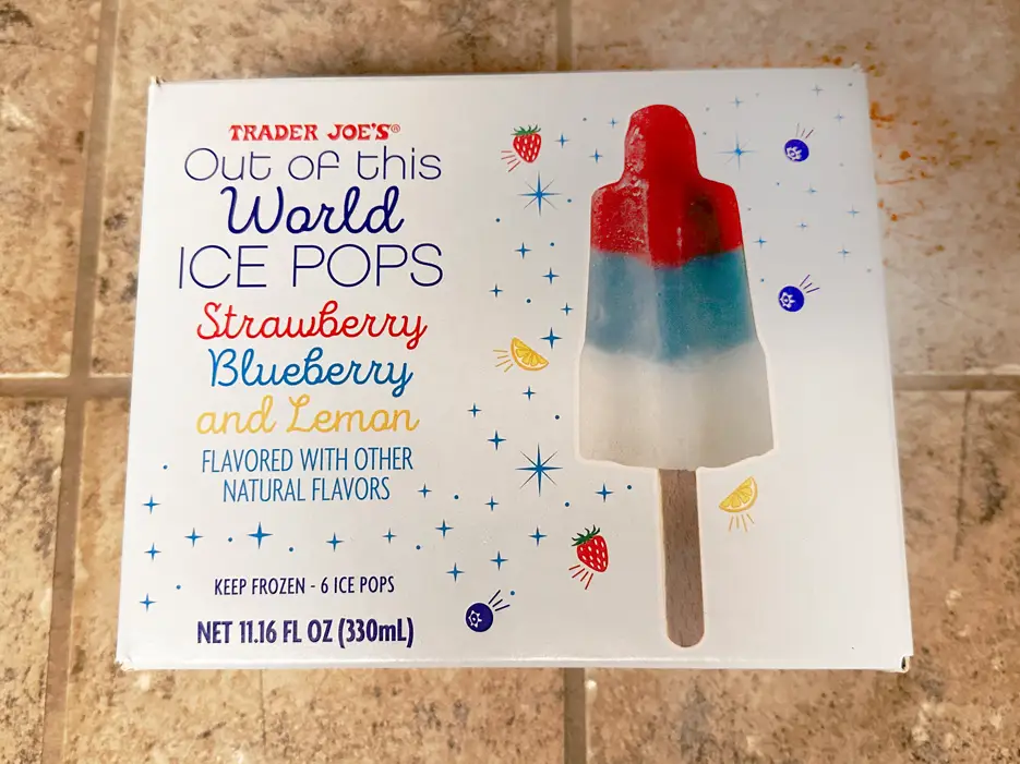 A box of Trader Joe's Out of this World ice pops.