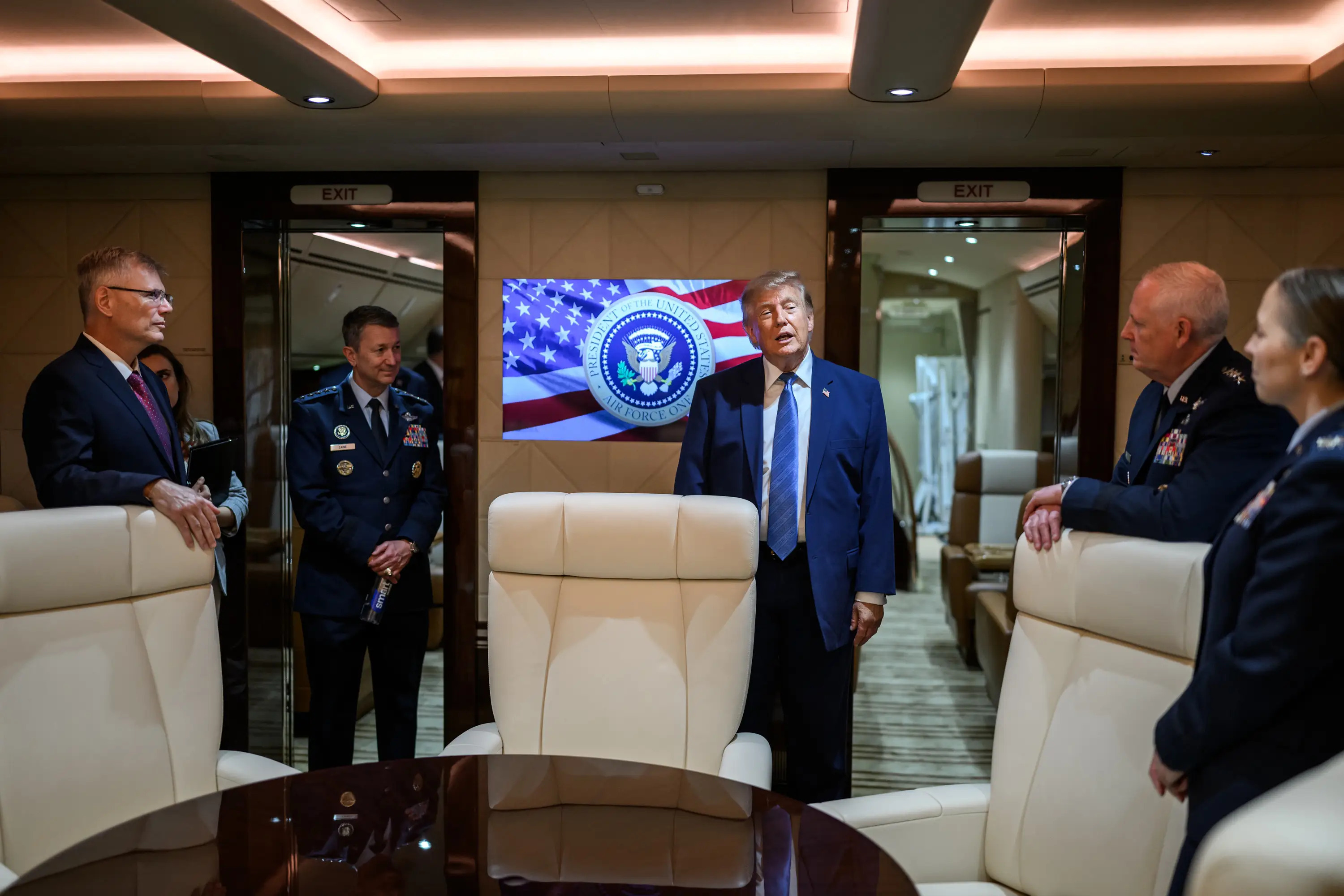 Trump inside the new Air Force One.