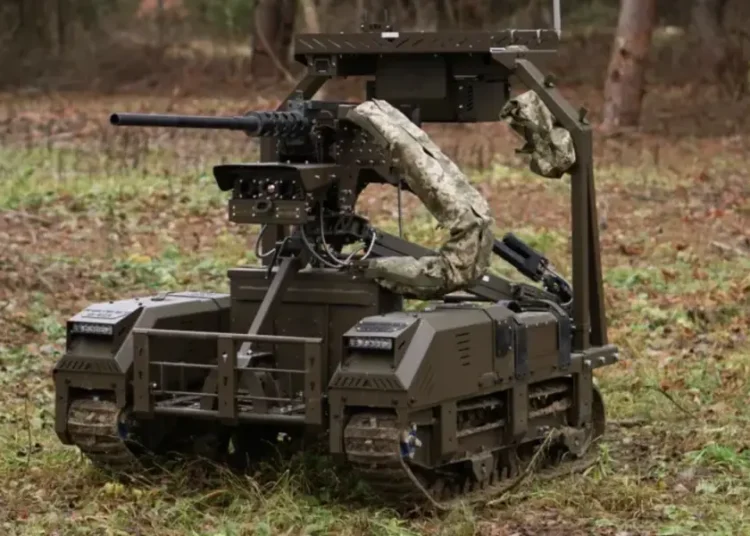 Ukraine’s robots are carrying the heavy century-old M2 Browning machine gun into battle so troops don’t have to