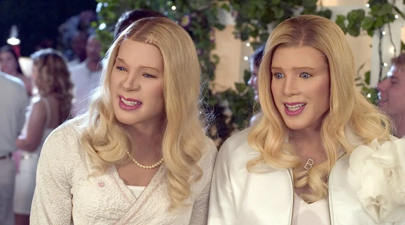 Marlon and Shawn Wayans dressed as white women in White Chicks movie