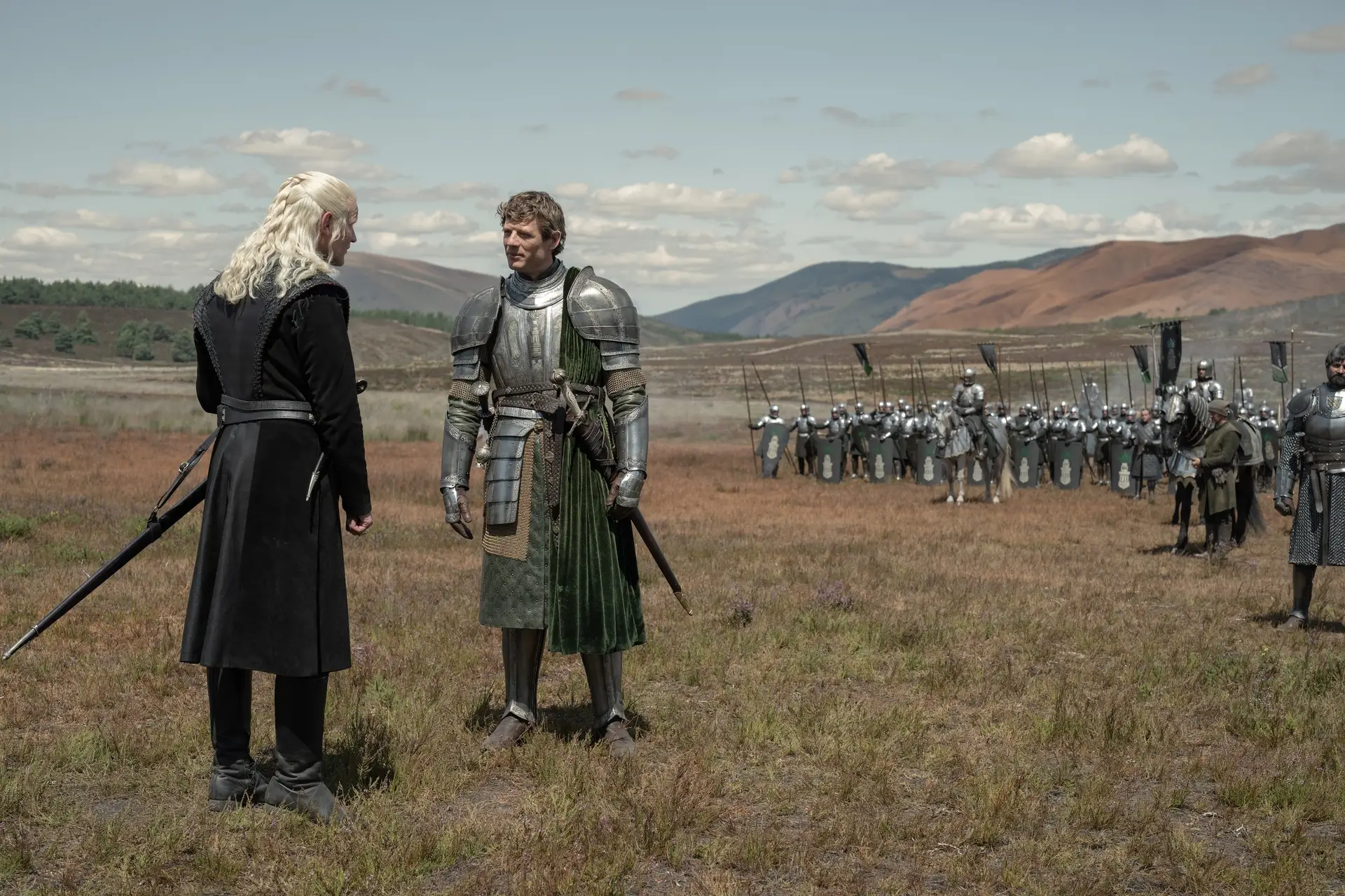 Matt Smith and James Norton as Daemon Targaryen and Ormund Hightower in 
