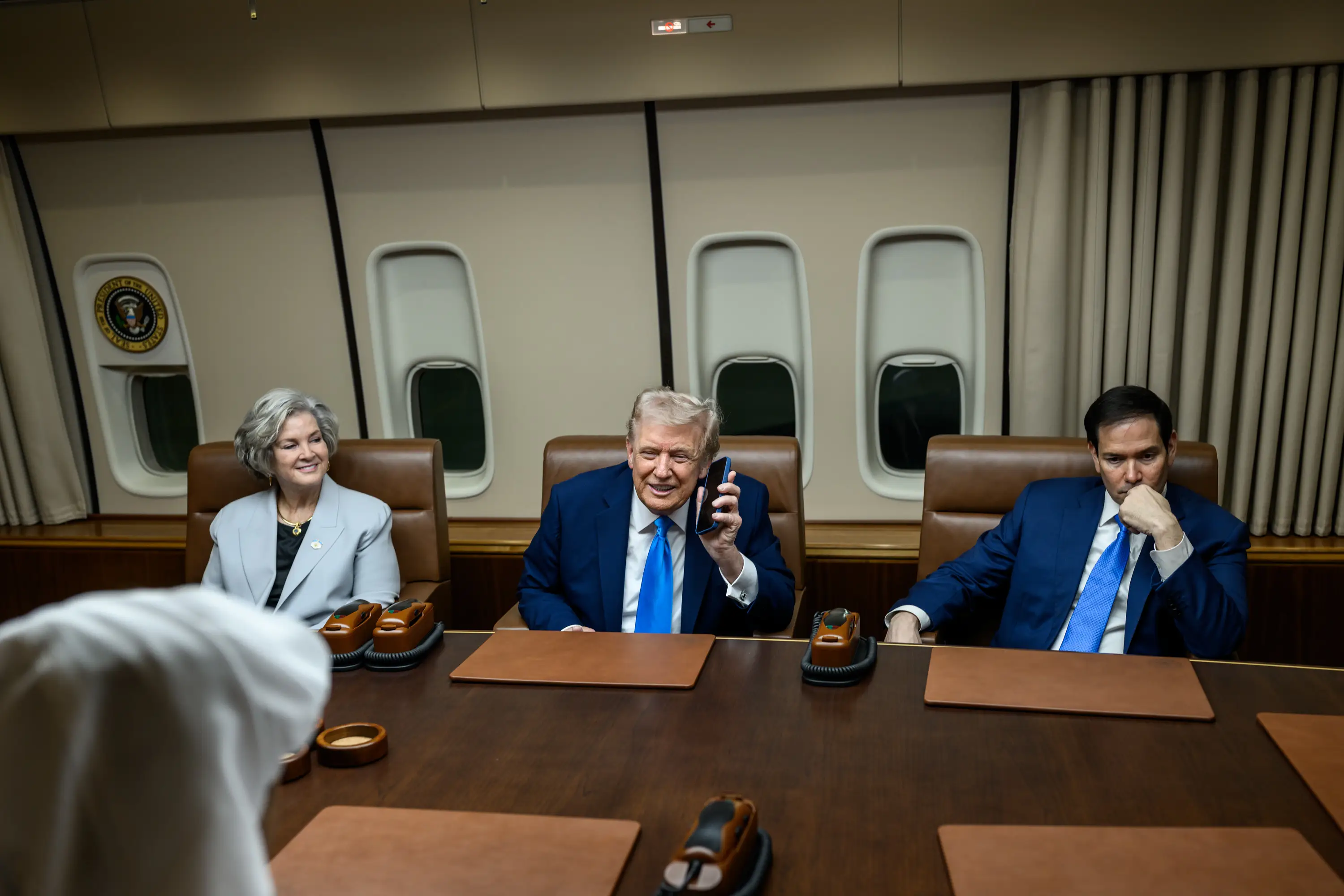 Trump on Air Force One.