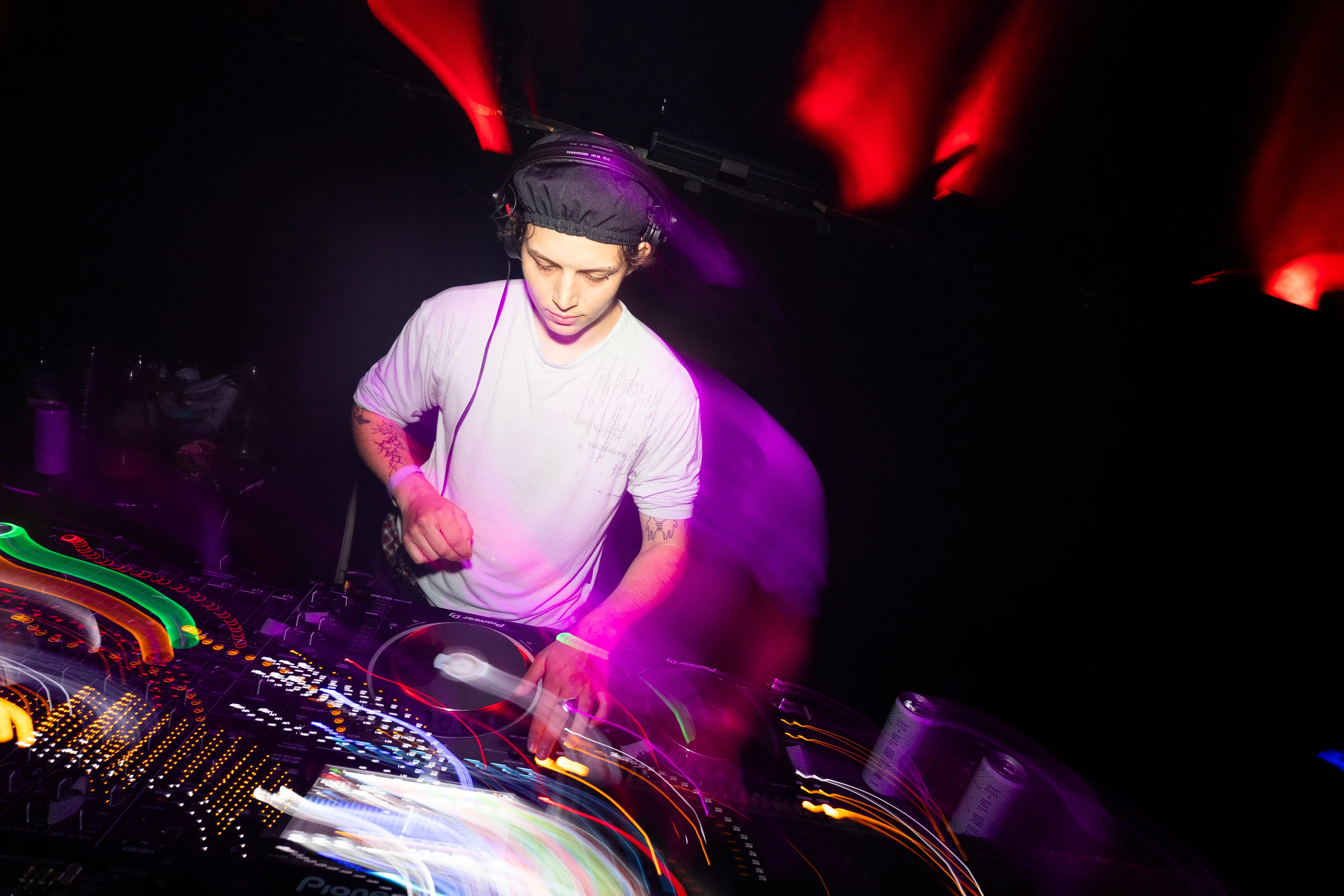 Creator DJing at pride party